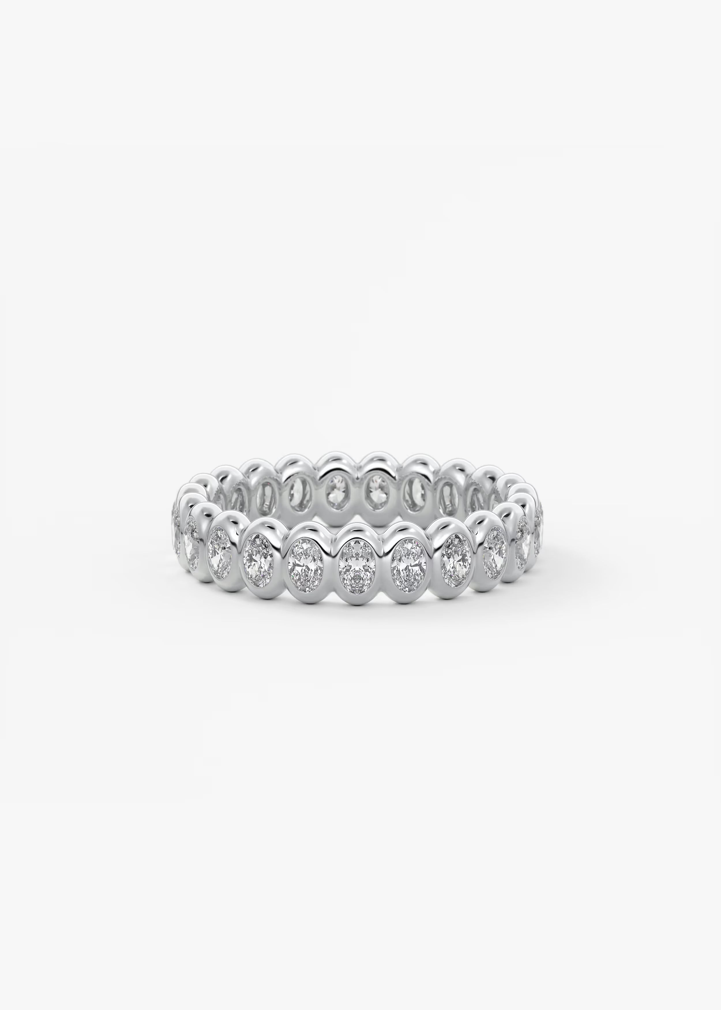 Gold Full Eternity Band with Oval Bezel‑Set Lab‑Grown Diamonds