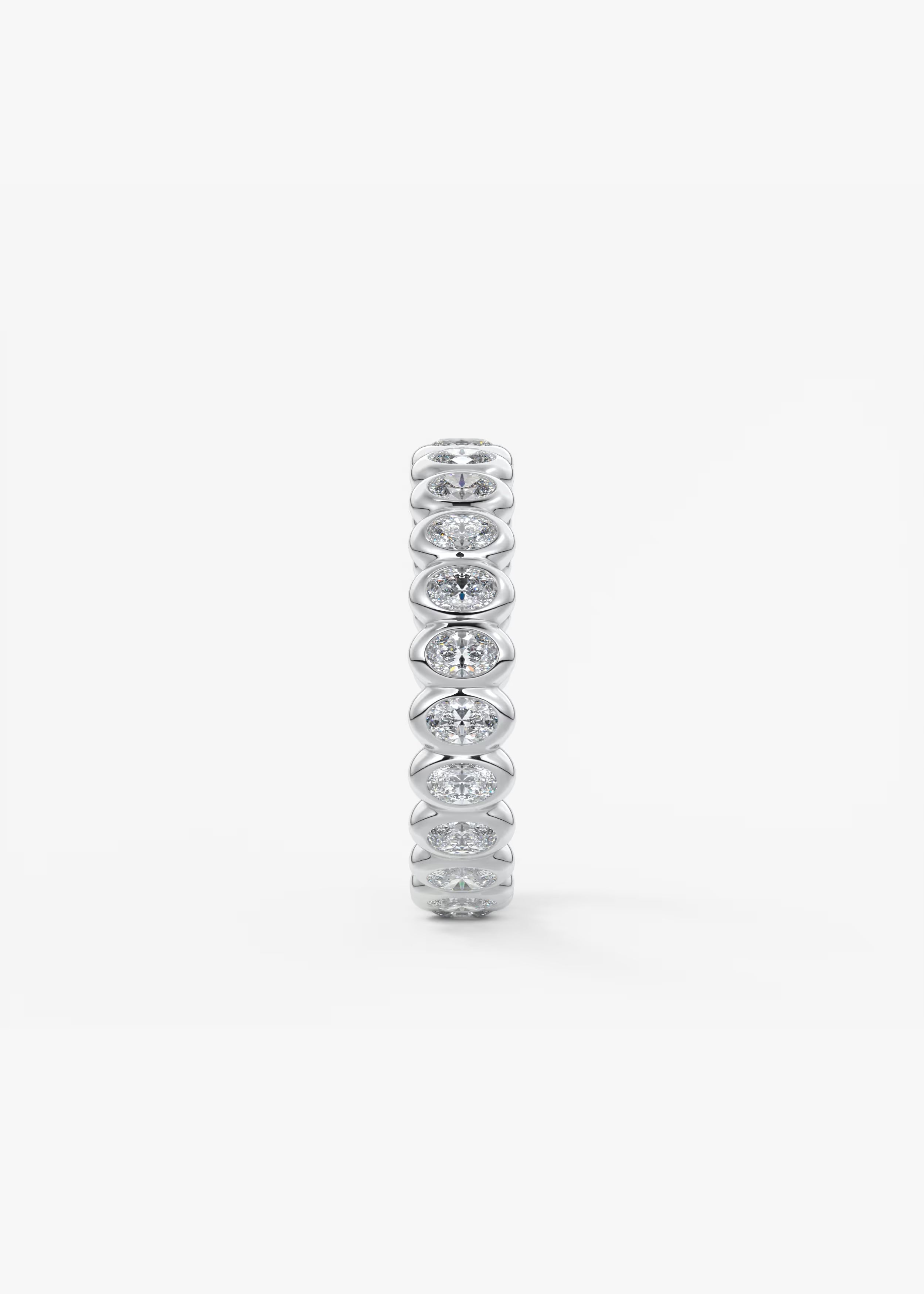 Gold Full Eternity Band with Oval Bezel‑Set Lab‑Grown Diamonds
