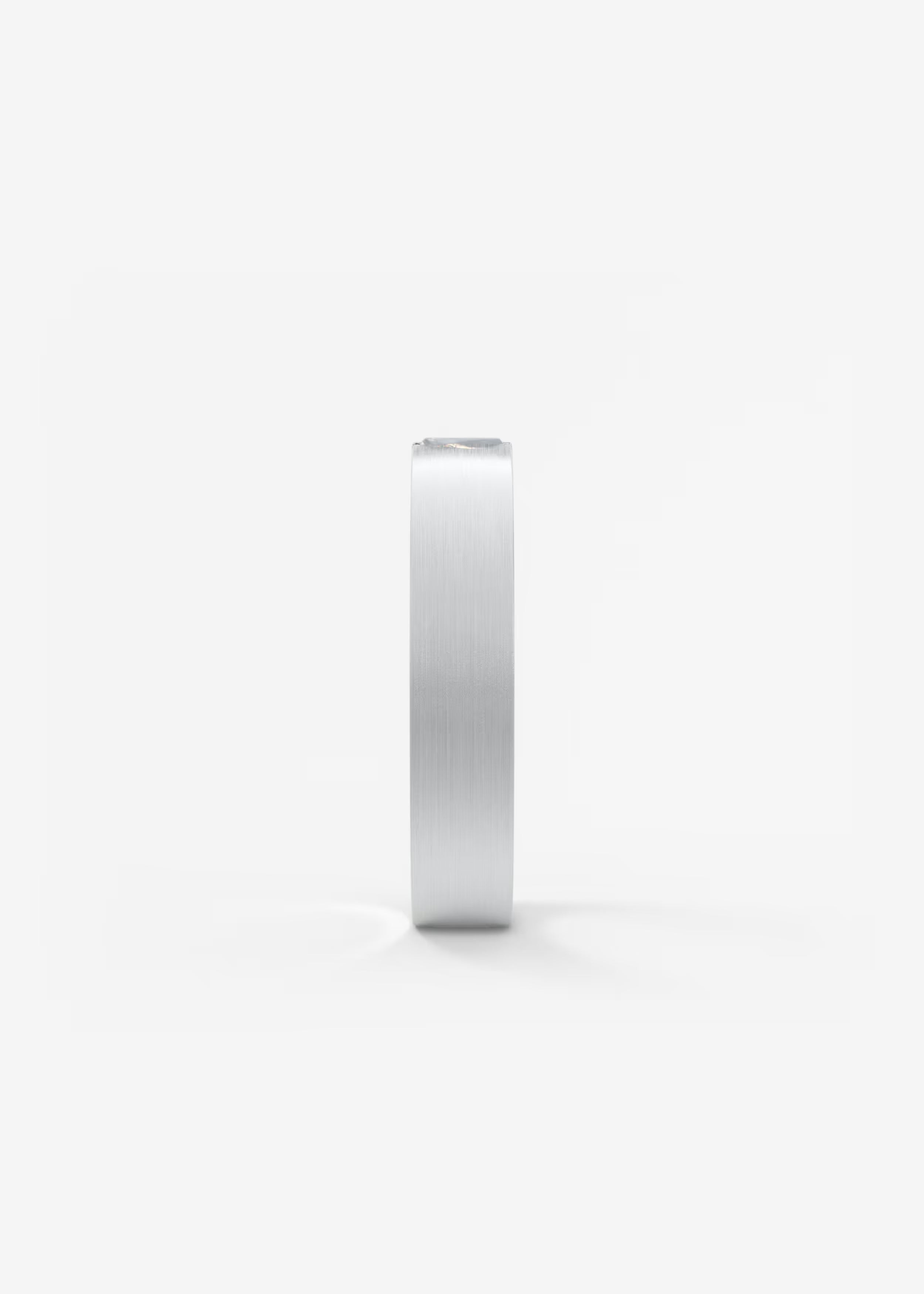 Matte Gold Wide Band with Vertical Baguette‑Cut Lab‑Grown Diamond Accent