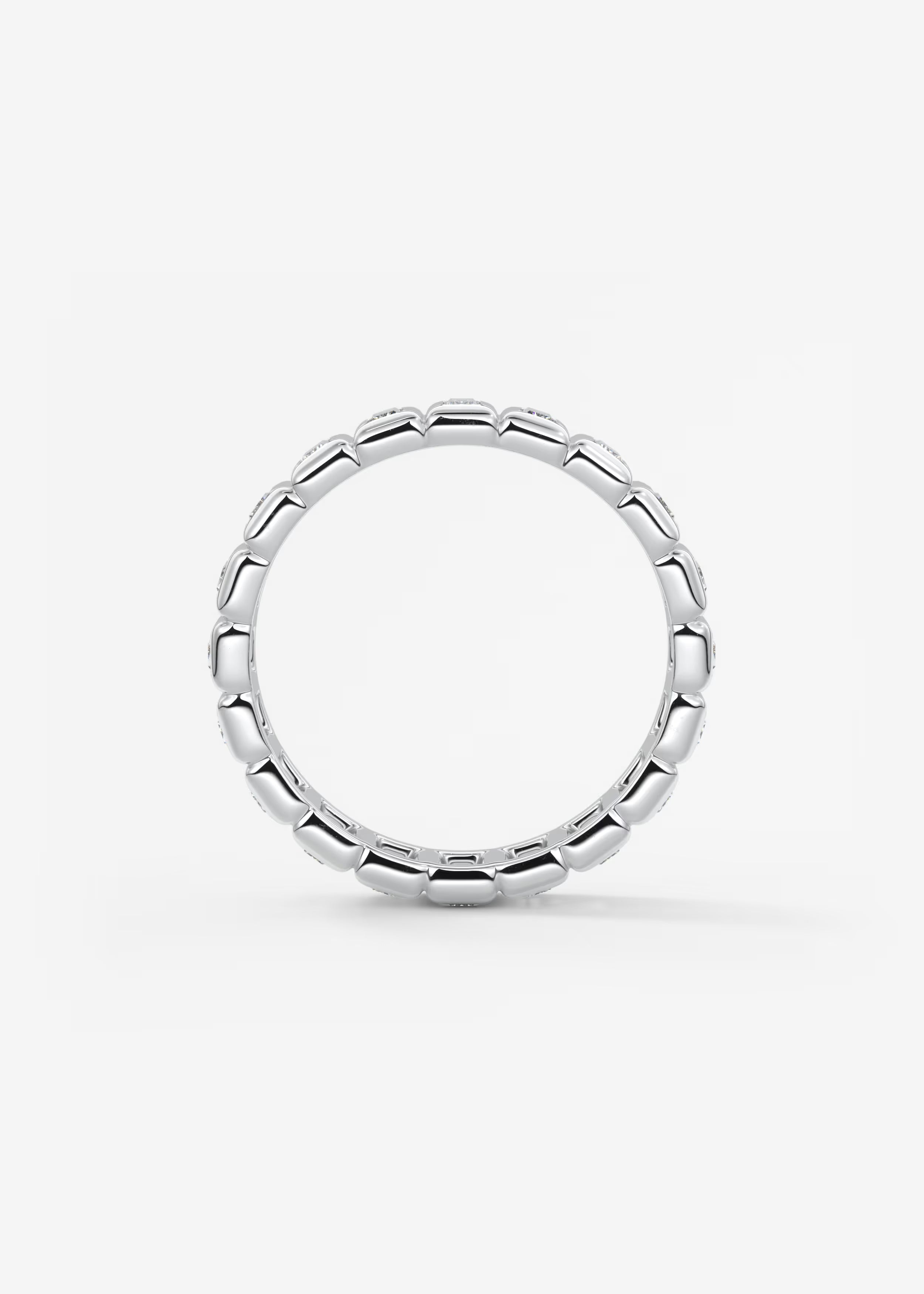 Gold Full Eternity Band with Vertical Emerald‑Cut Lab Diamonds