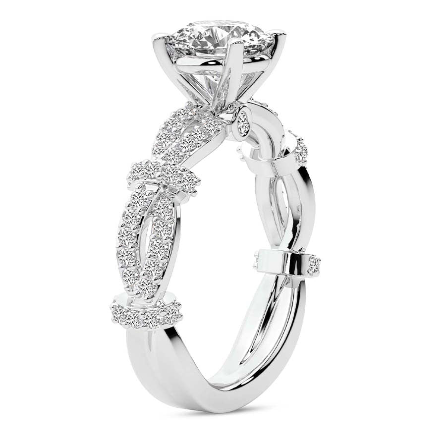Twisted Brilliance Dual-Tone princess Lab Grown Diamond Center Engagement Ring