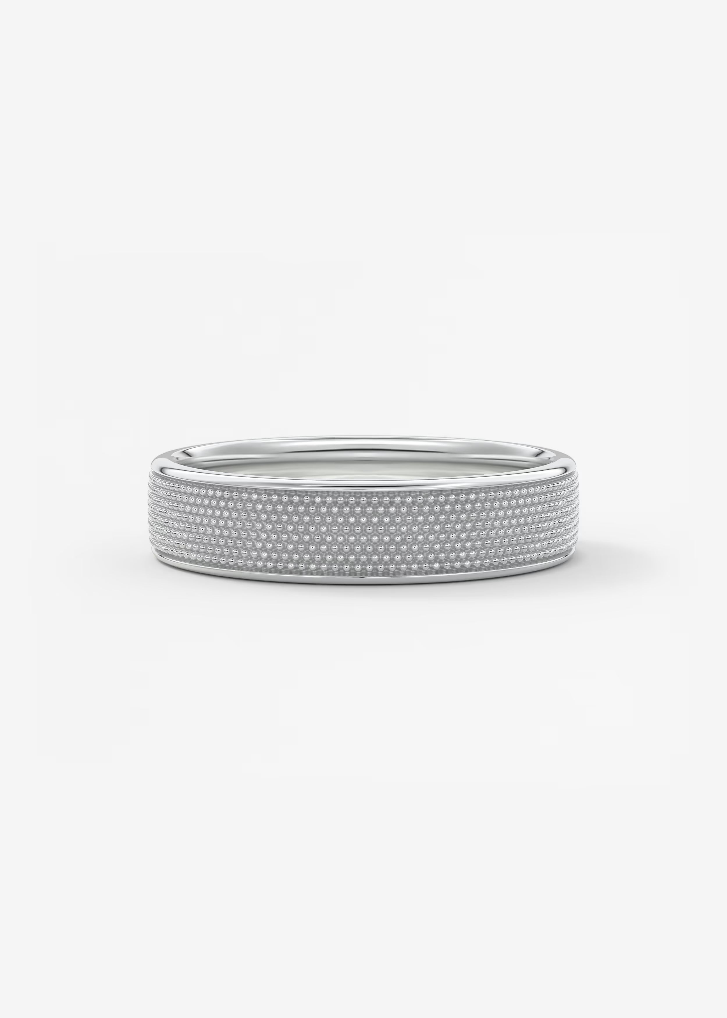 Gold Textured Band with Fine Beaded Surface in Elegant Modern Design