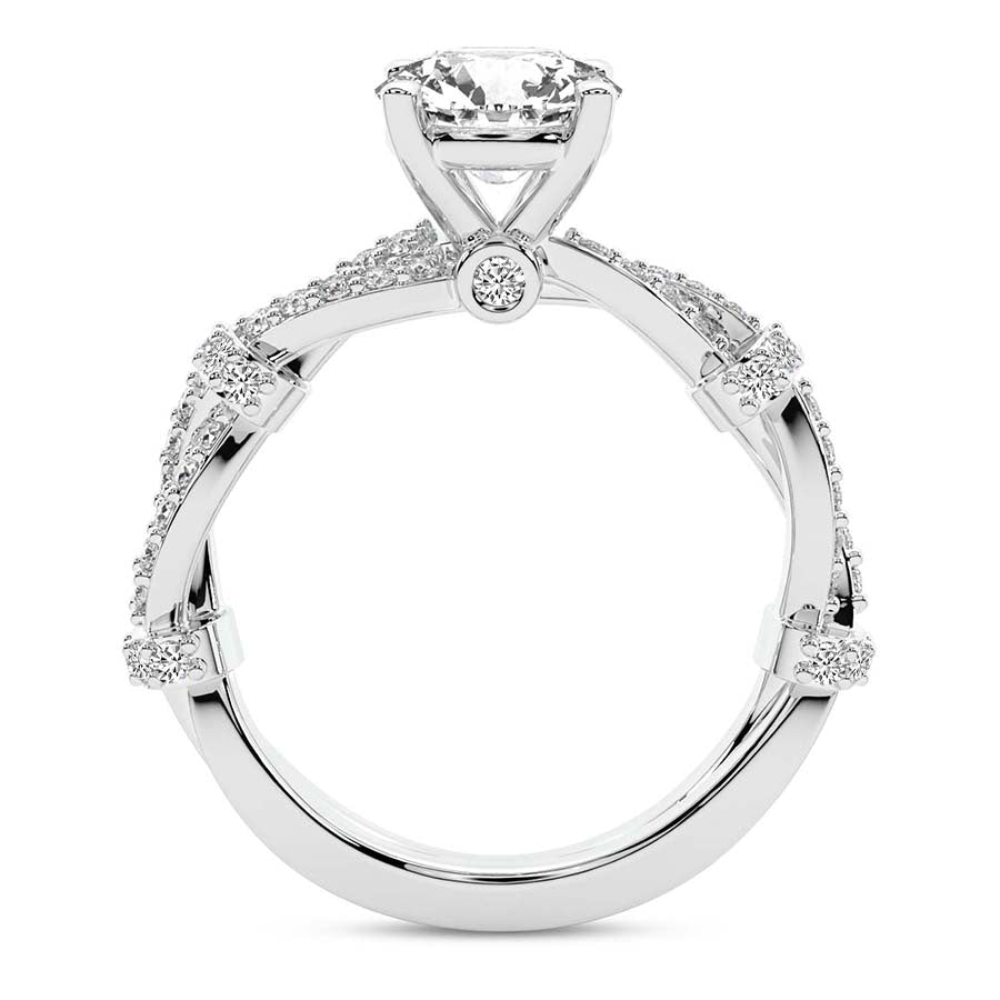 Twisted Brilliance Dual-Tone oval Lab Grown Diamond Center Engagement Ring