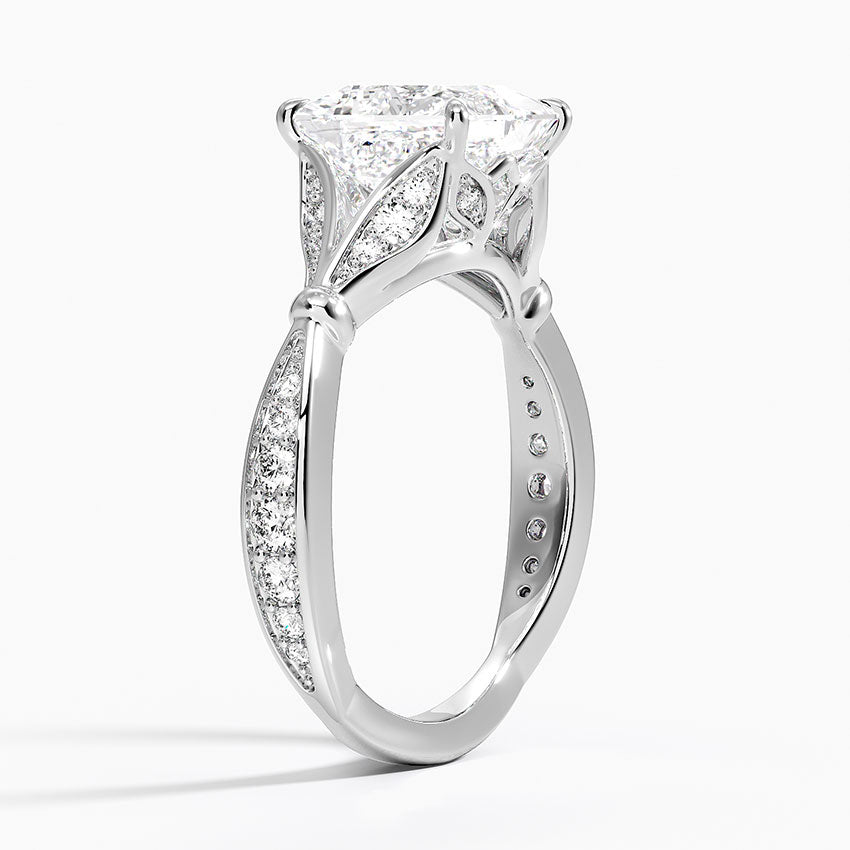 Leaf Embrace Split-Shank Princess Lab Grown Diamond Center Engagement Ring