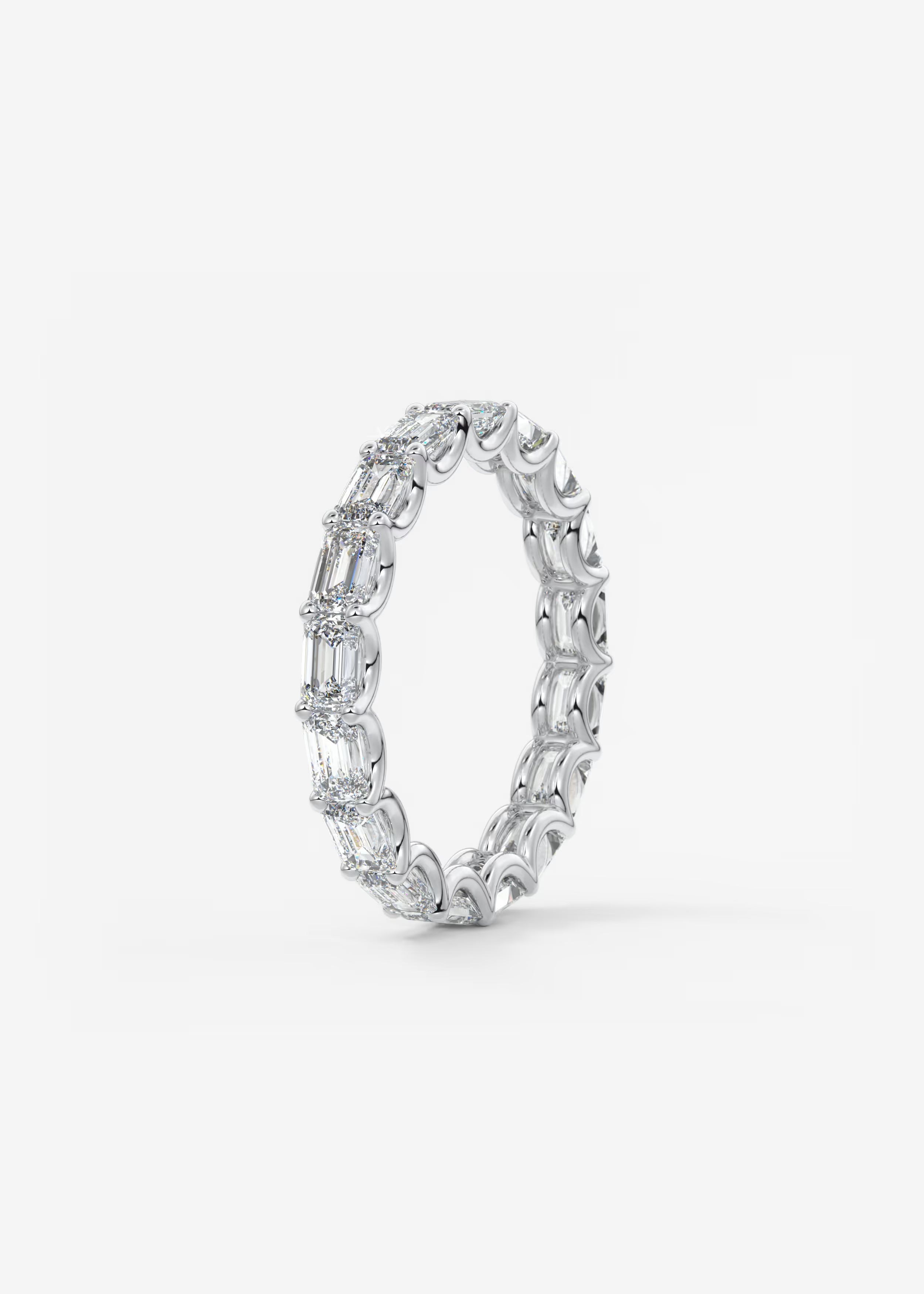 Emerald‑Cut Lab Diamond Full Eternity Band in Gold