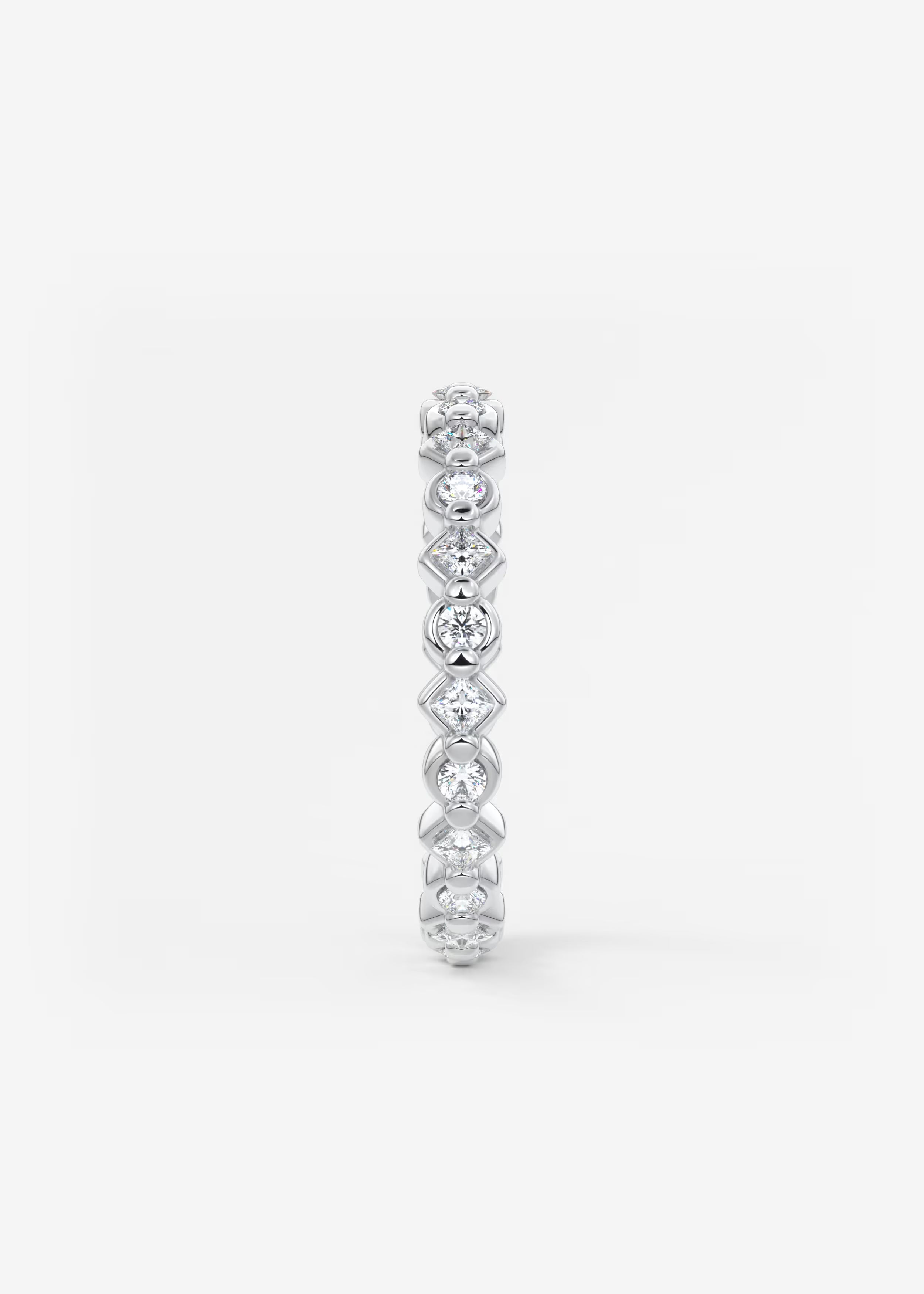 Gold Full Eternity Band with Raised Diamond‑Shaped Settings and Round Lab‑Grown Diamonds