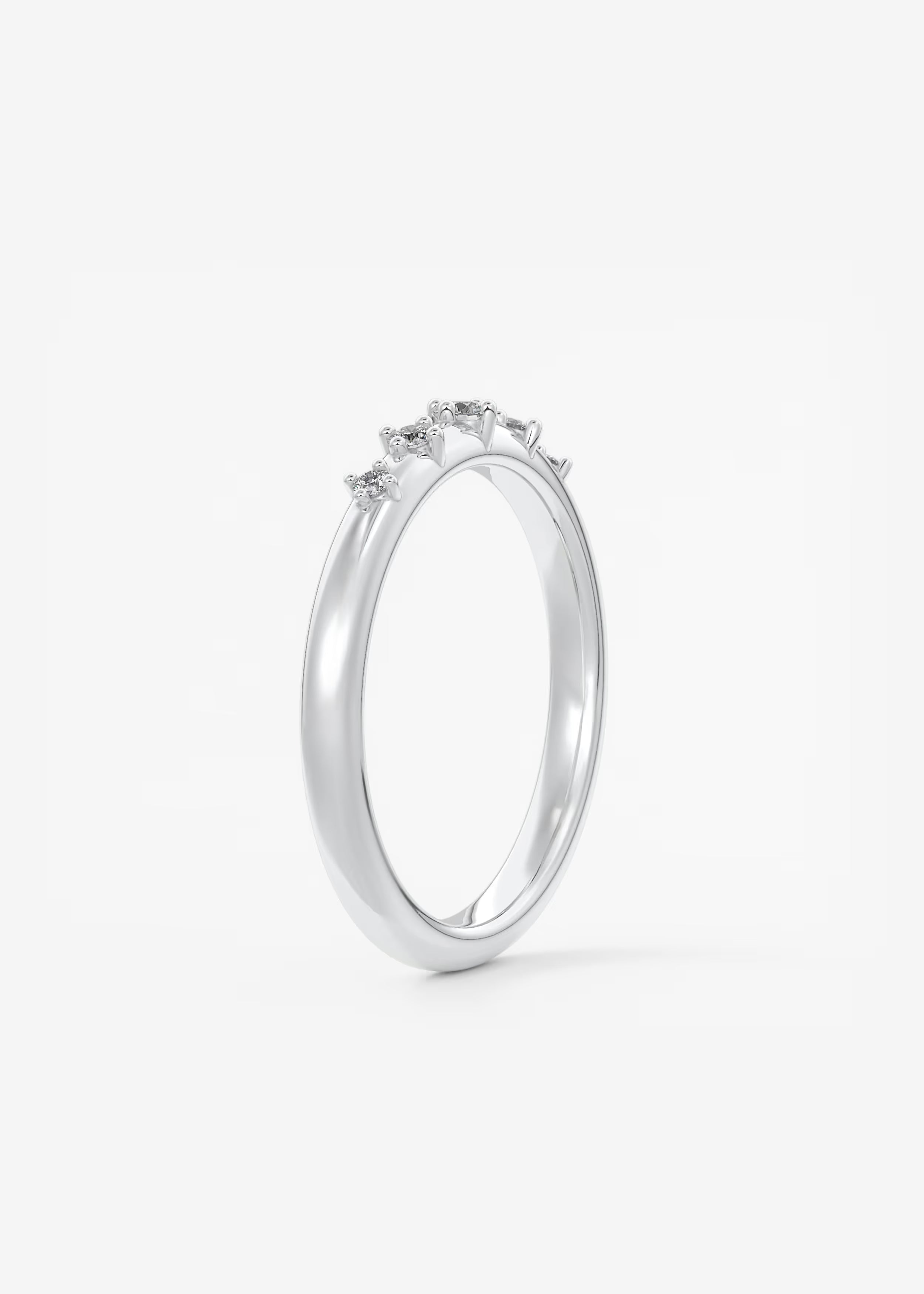 Gold Band with Evenly Spaced Round Lab‑Grown Diamond Accents