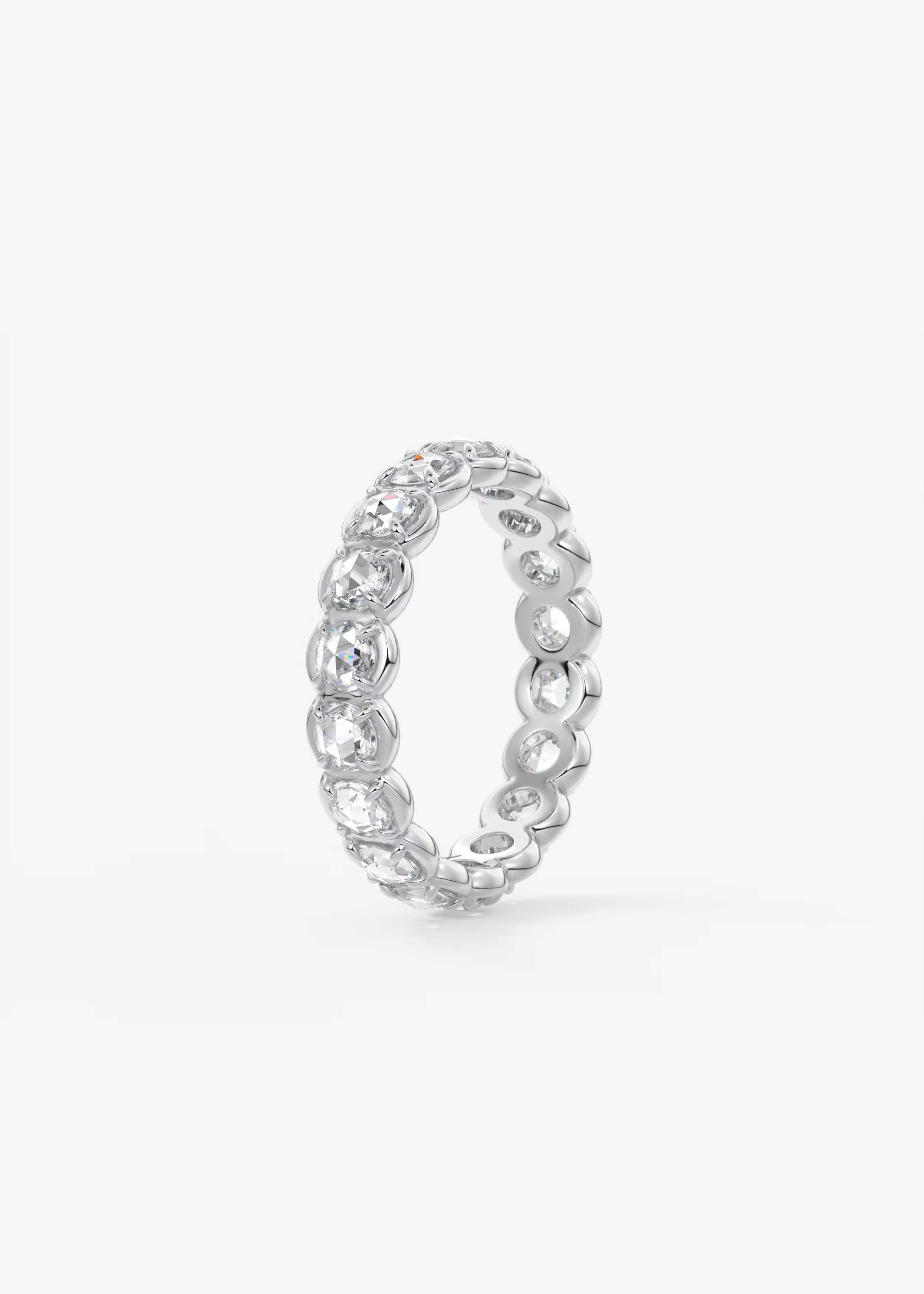 Gold Full Eternity Band with Oval Lab‑Grown Diamonds in Shared Prong Setting