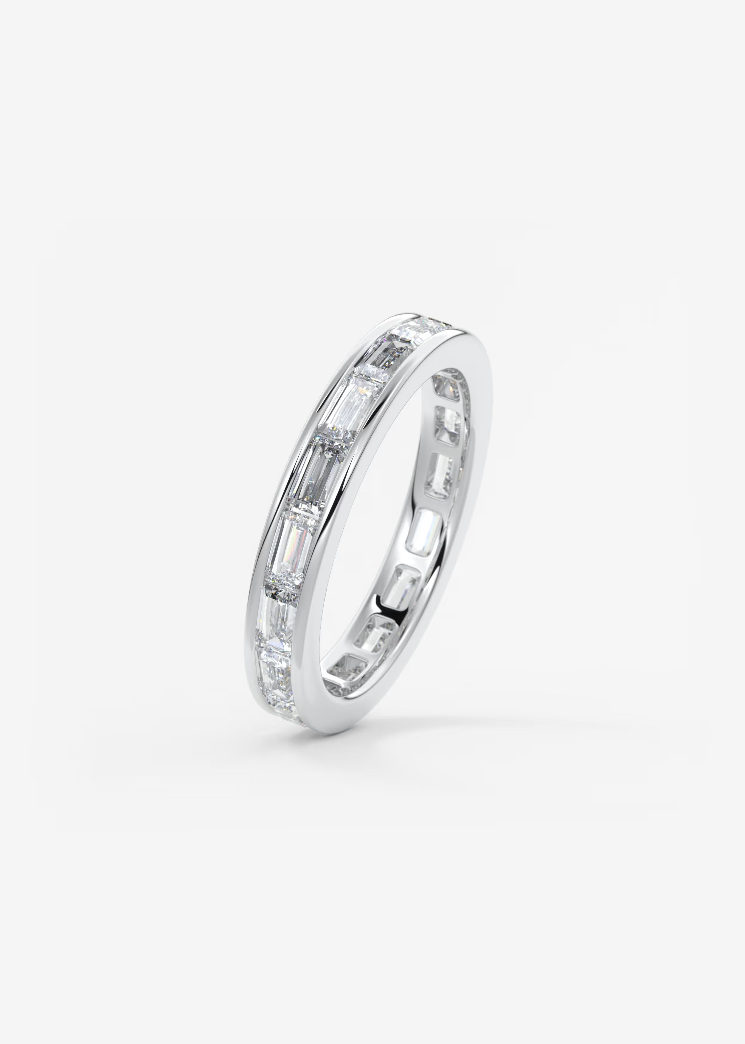 Baguette-Cut Full Eternity Band with Sleek Channel Setting