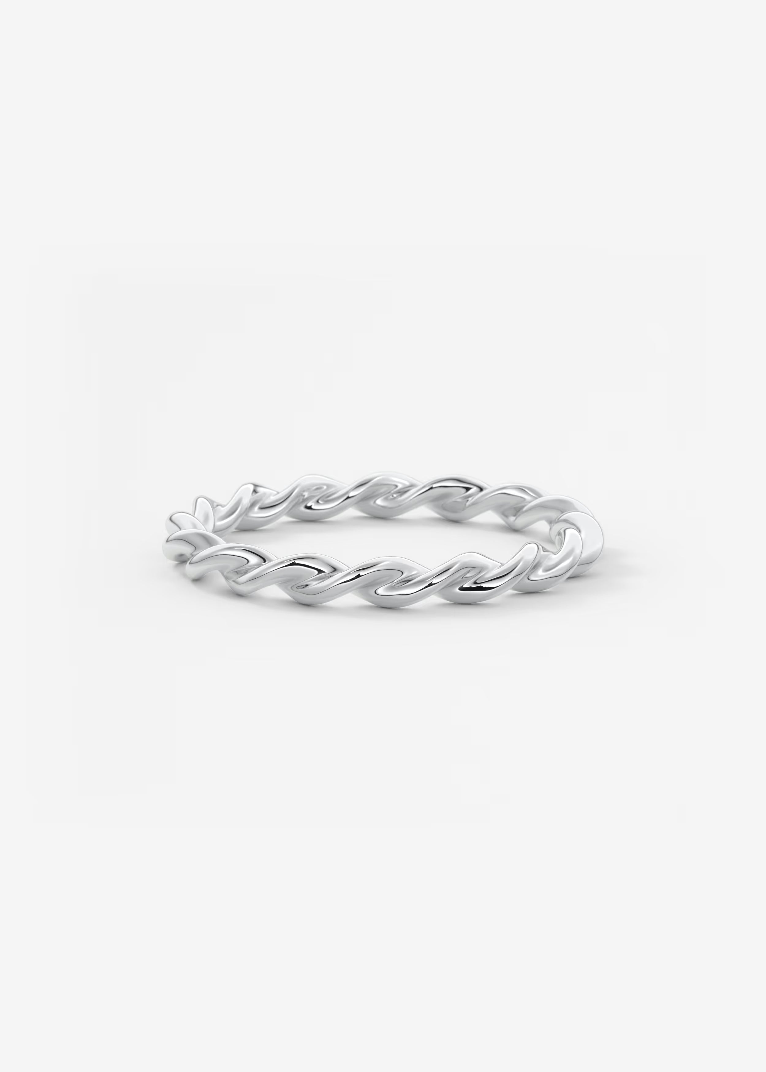 Polished Gold Rope‑Twist Band with Interwoven Spiral Design