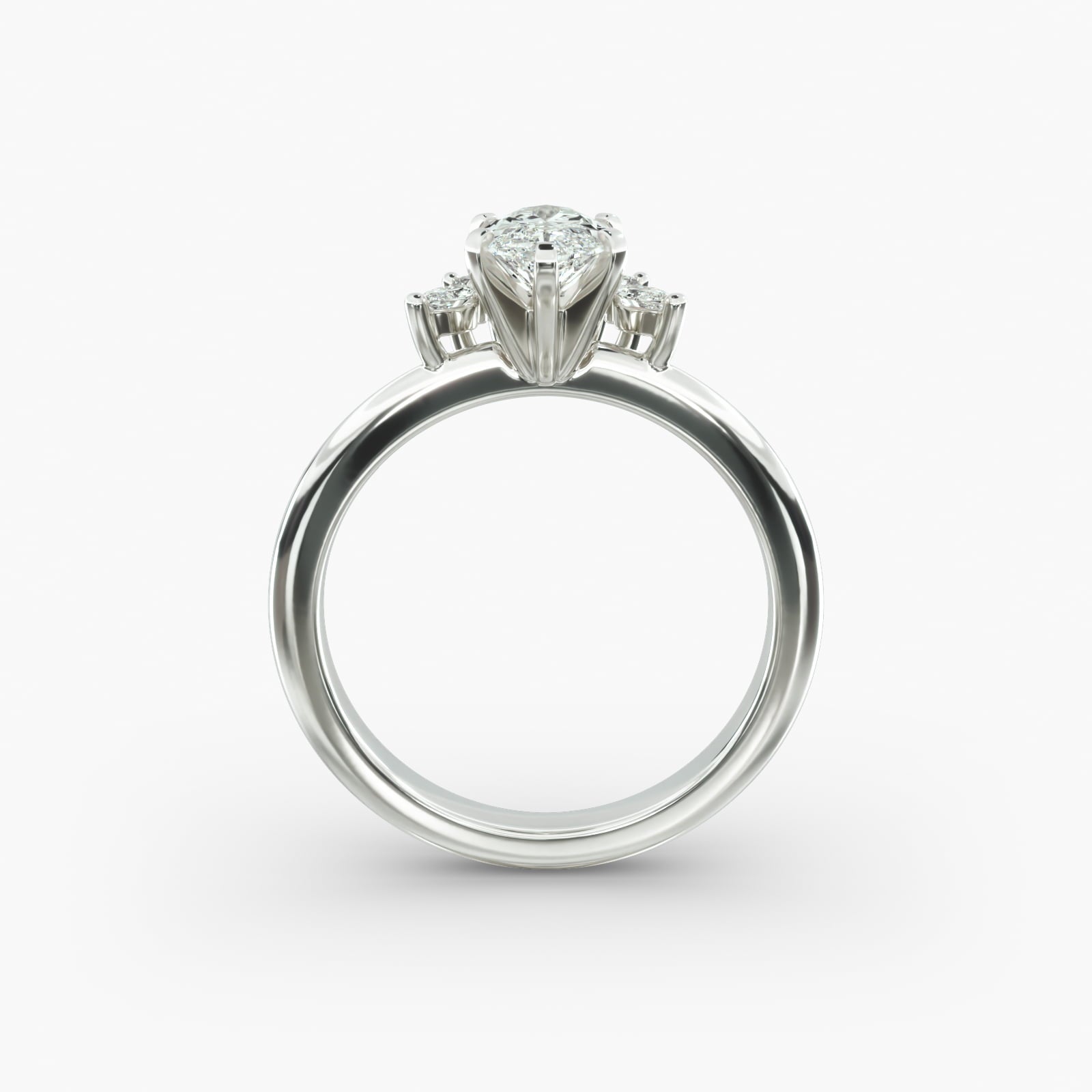 Crown Bloom Halo Marquise Lab Grown Diamond Center Engagement Ring