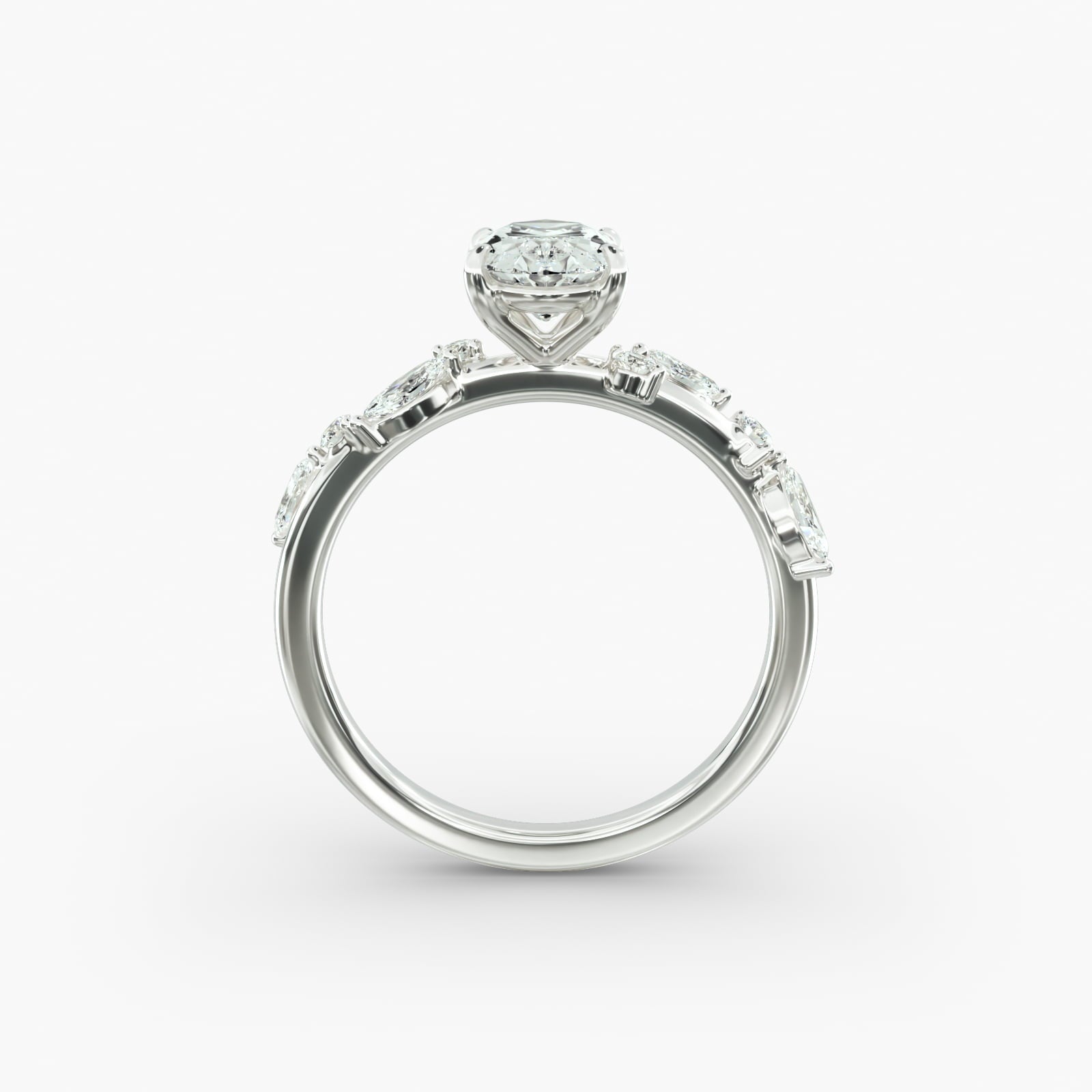 Symphony of Light Floral Oval Lab Grown Diamond Center Engagement Ring