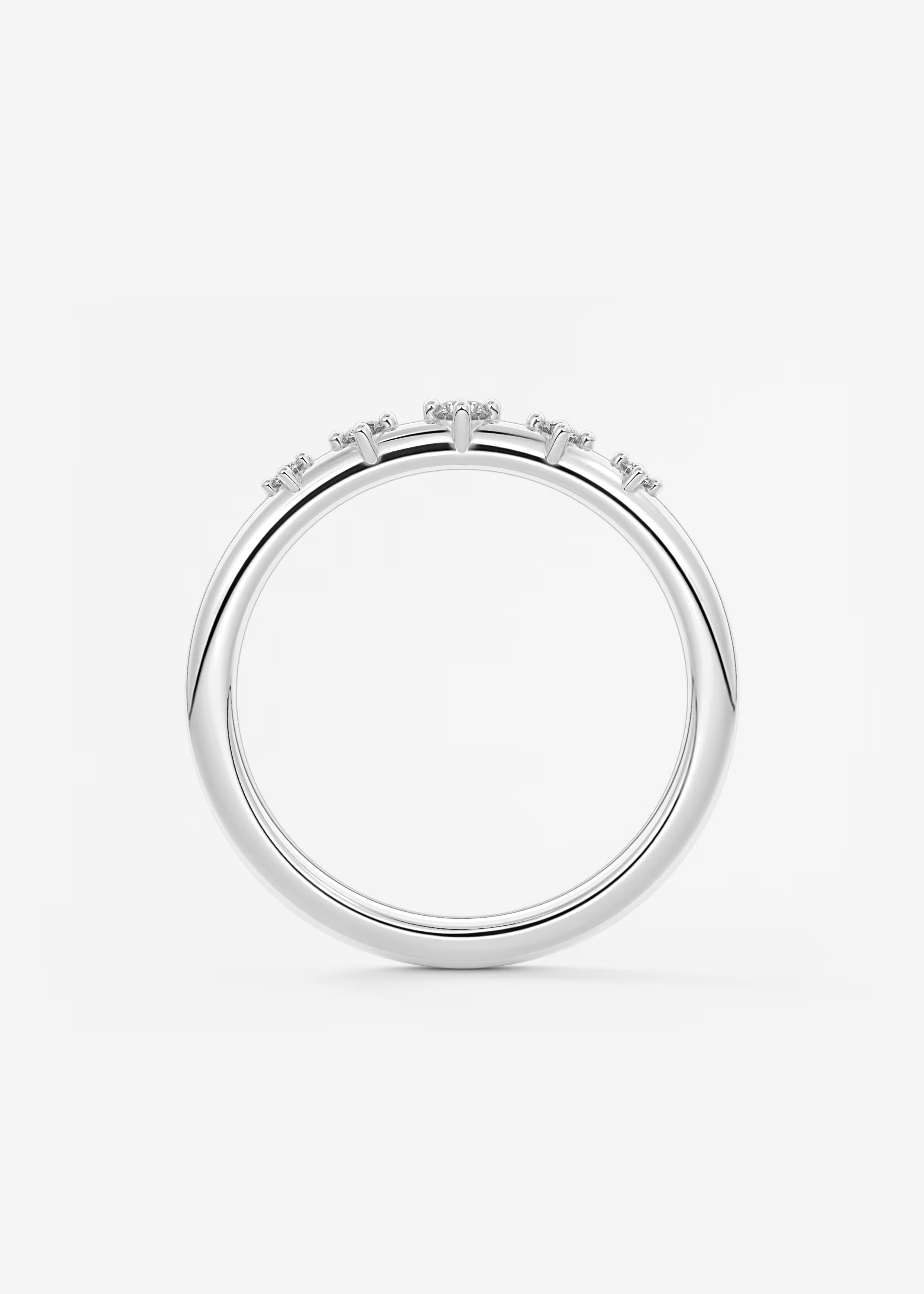 Gold Band with Evenly Spaced Round Lab‑Grown Diamond Accents