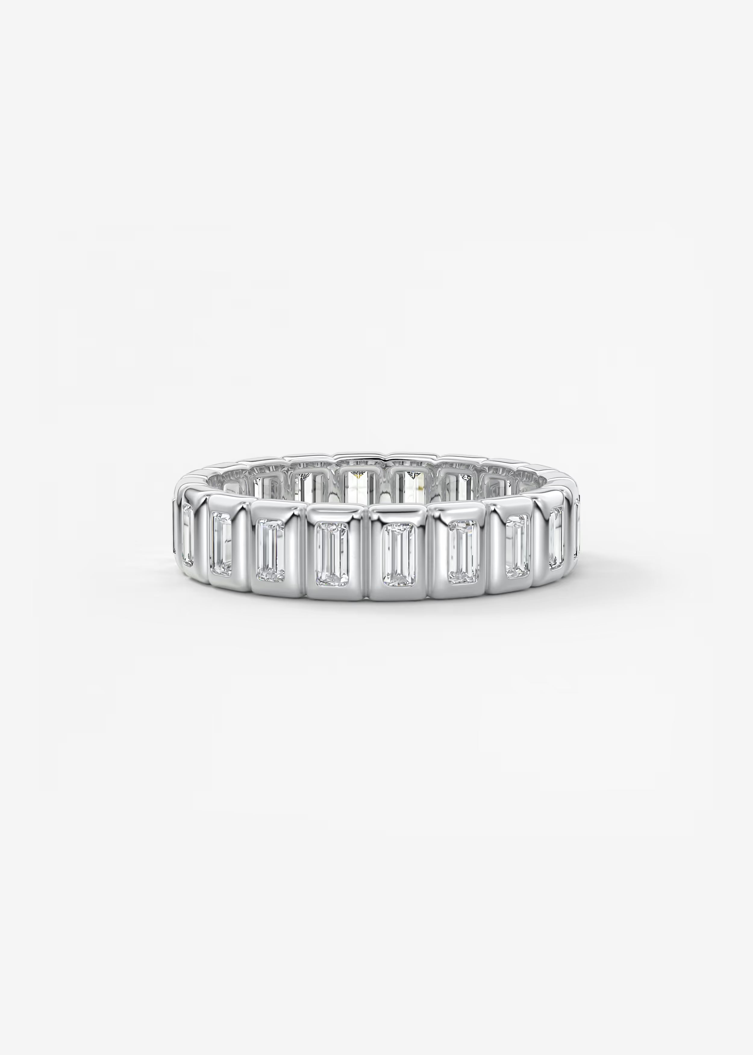 Gold Full Eternity Band with Vertical Emerald‑Cut Lab Diamonds