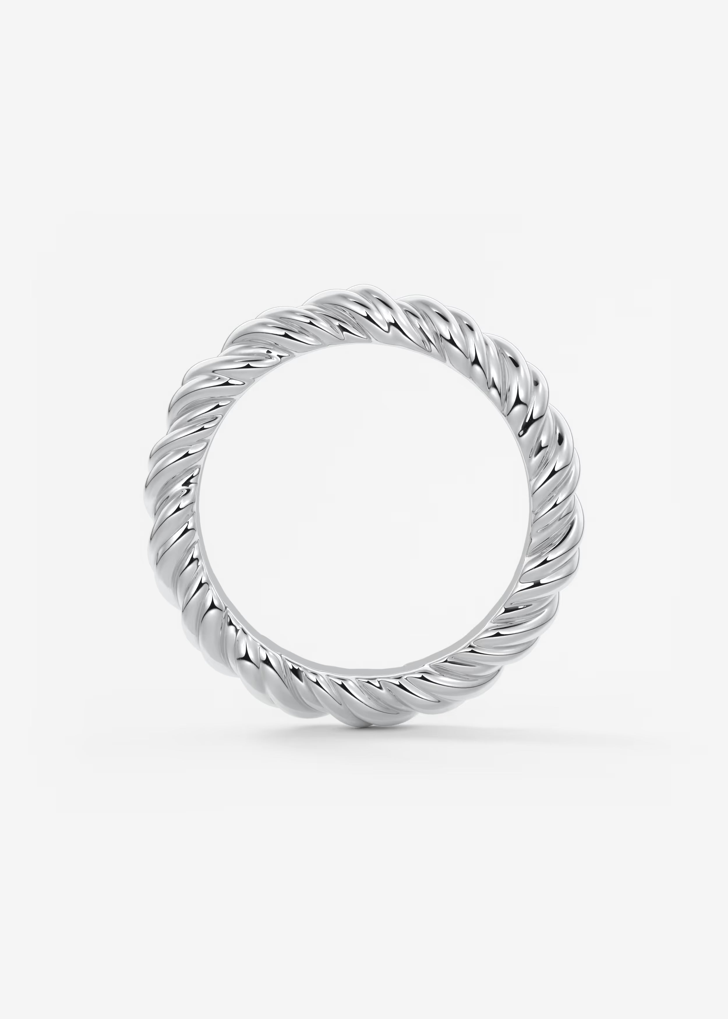 Polished Gold Rope‑Twist Band with Continuous Spiral Texture