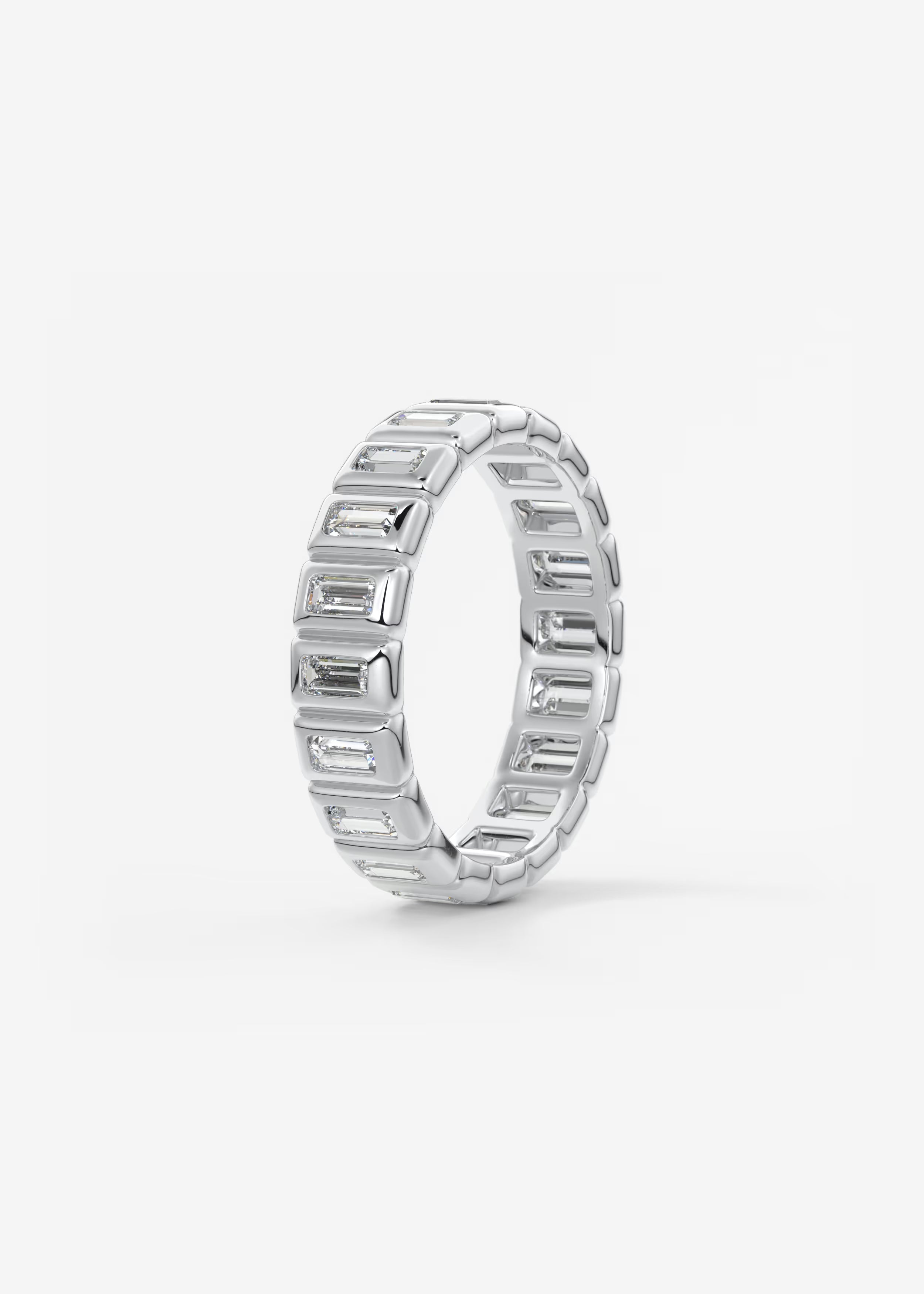 Gold Full Eternity Band with Vertical Emerald‑Cut Lab Diamonds
