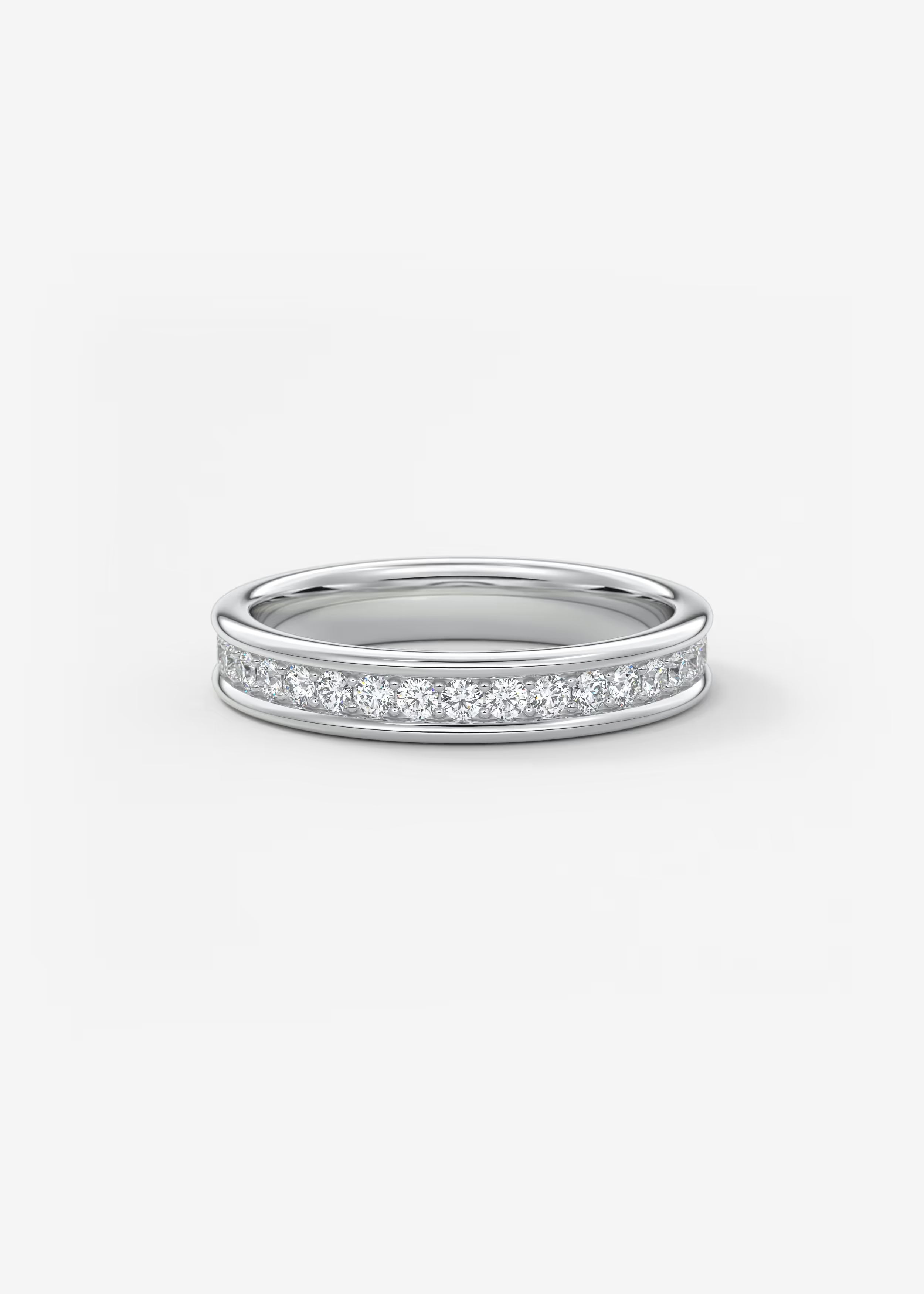 Gold Channel‑Set Eternity Band with Round Lab‑Grown Diamonds
