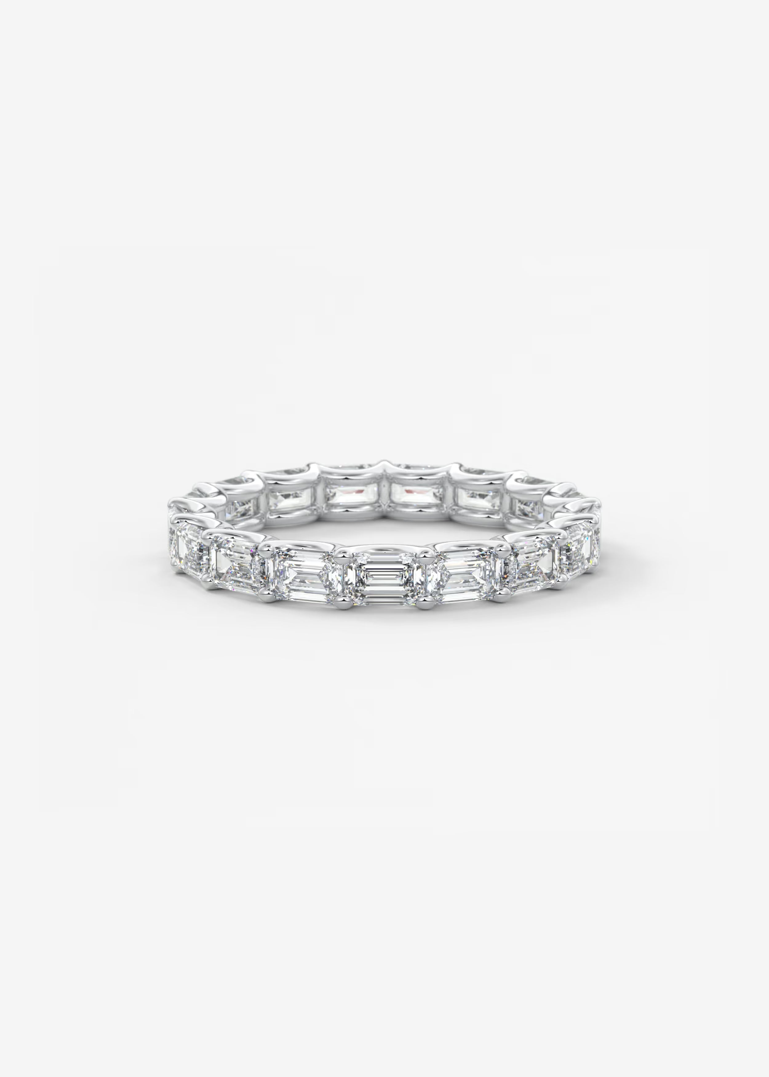 Emerald‑Cut Lab Diamond Full Eternity Band in Gold