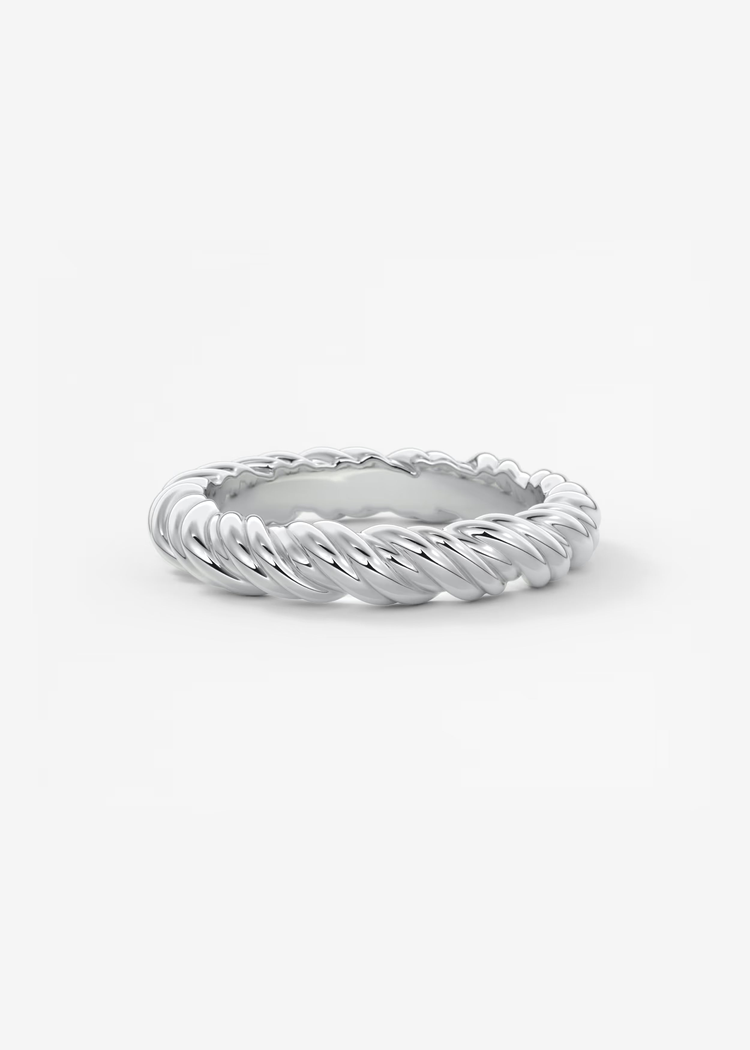 Polished Gold Rope‑Twist Band with Continuous Spiral Texture