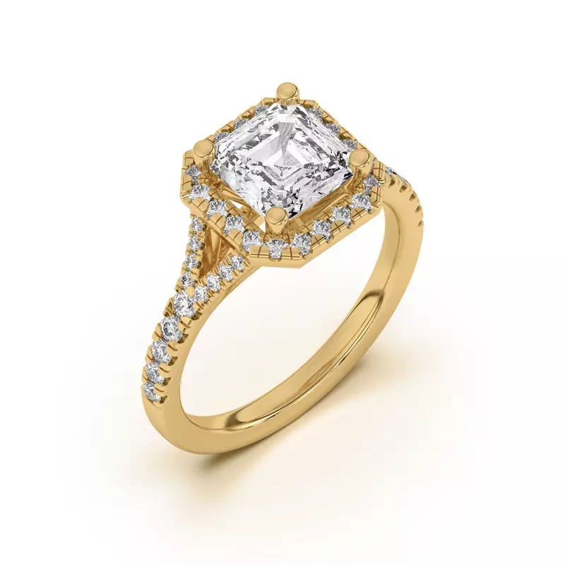 Timeless Halo Asscher Engagement Ring