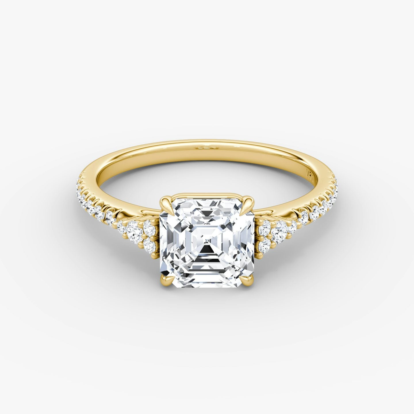 The Side Cluster Cathedral Asscher Engagement Ring