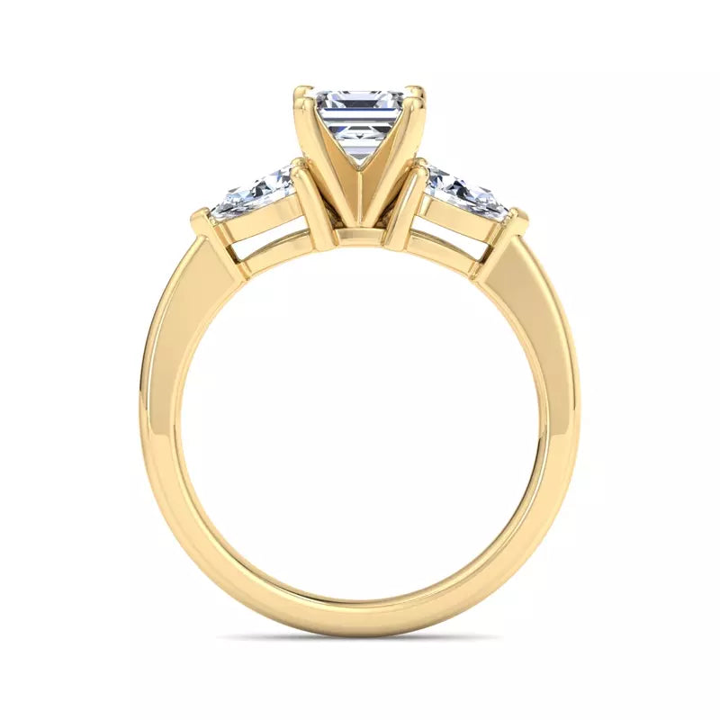 Three-Stone Lab Asscher Engagement Ring