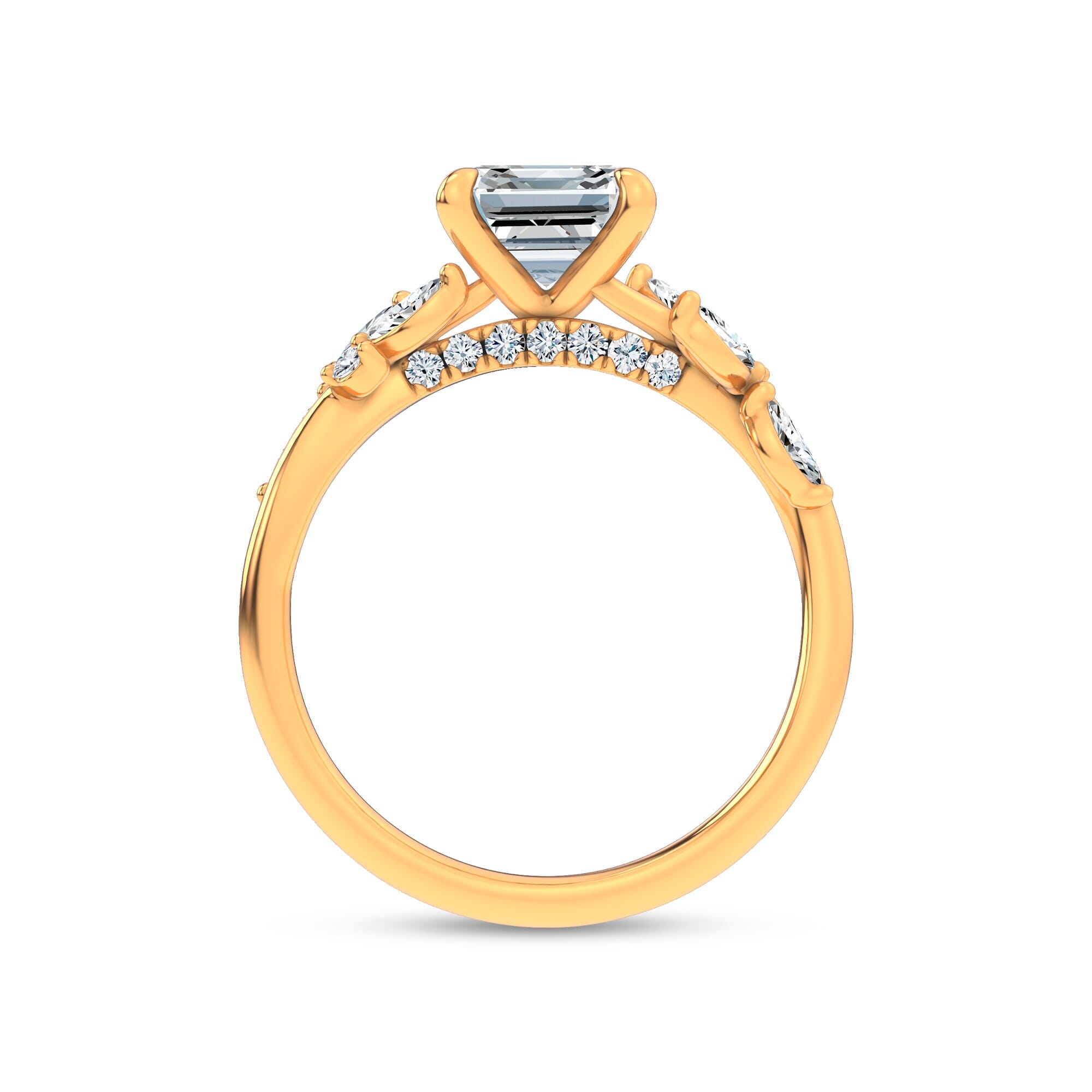 Nature-Inspired Engagement Asscher Ring