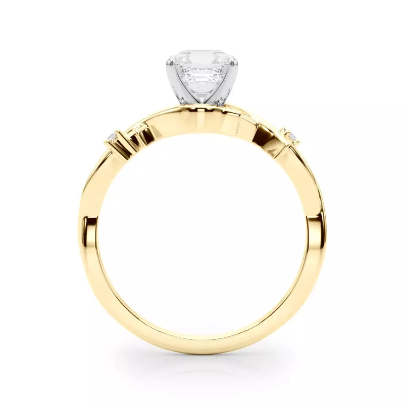 Nature Inspired Asscher Engagement Ring