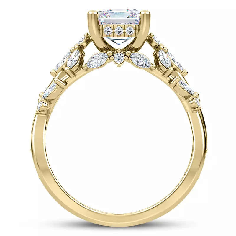 Butterfly And Bee Vine Twist Asscher Engagement Ring