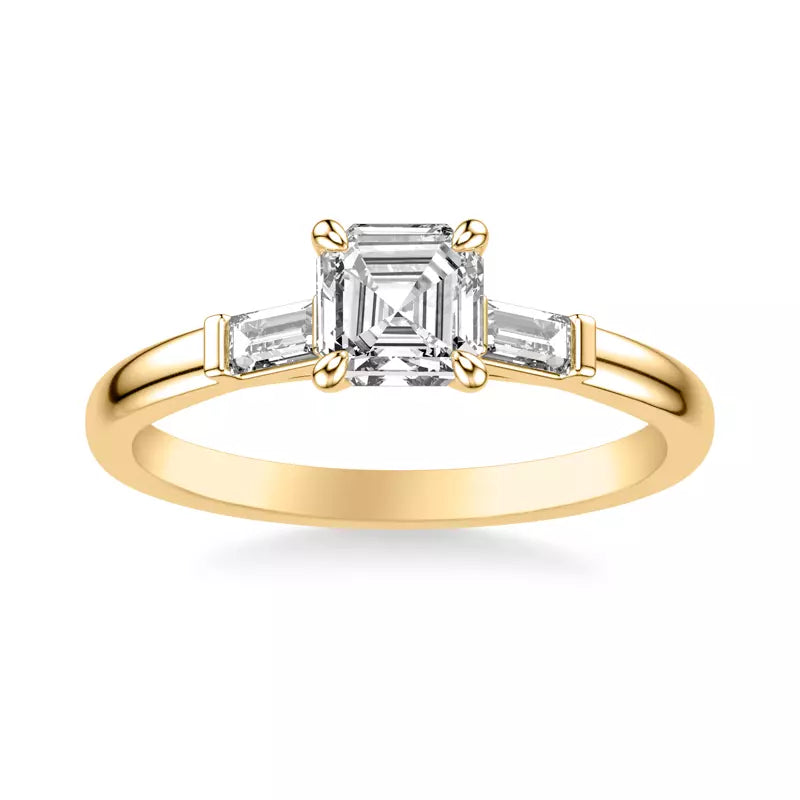 Classic 3-Stone Engagement Asscher Ring