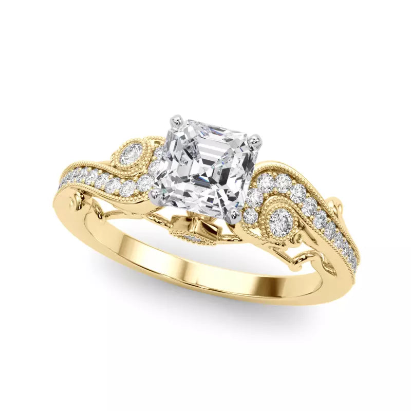 Vintage Inspired Asscher Engagement Ring