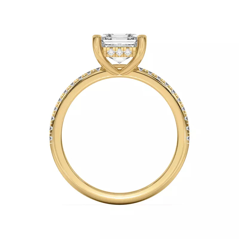 Classic Hidden Halo Pavé Asscher Engagement Ring