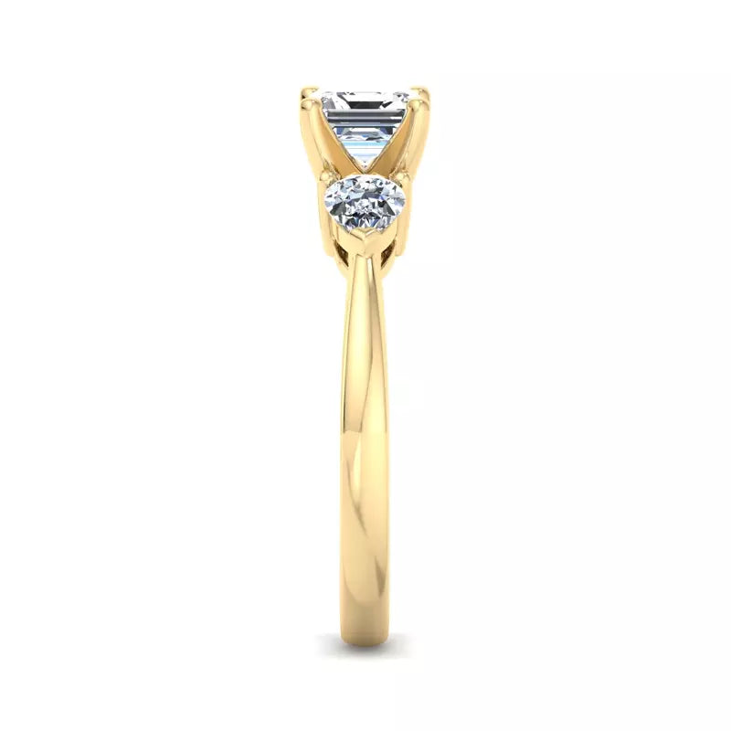 Three-Stone Lab Asscher Engagement Ring