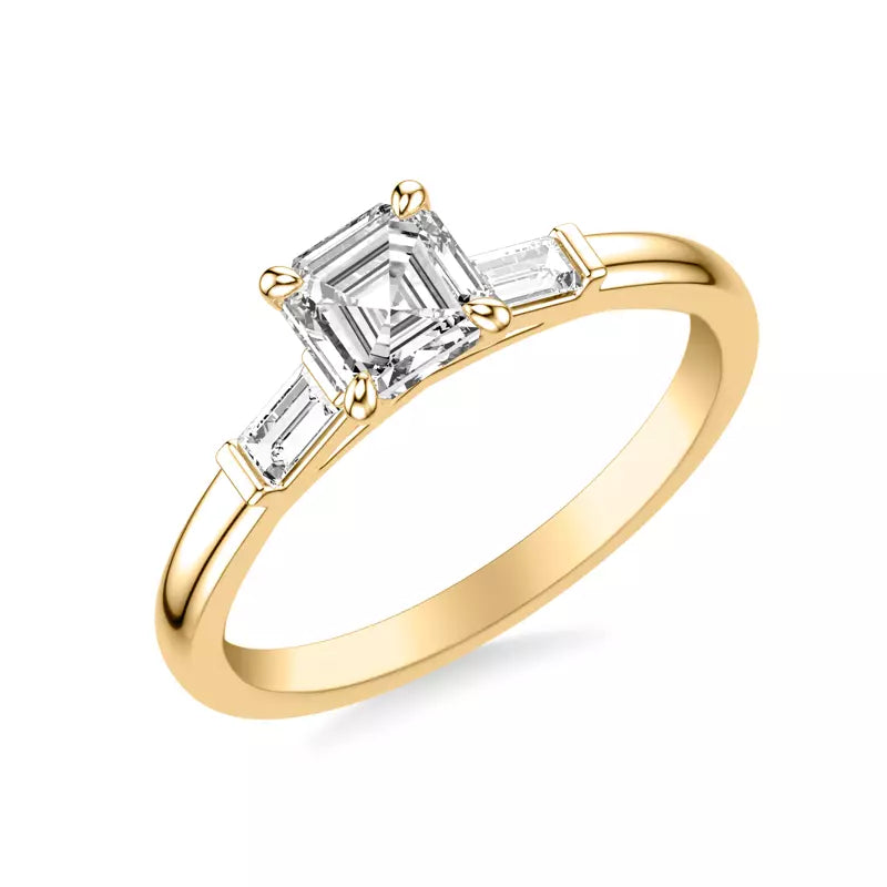 Classic 3-Stone Engagement Asscher Ring