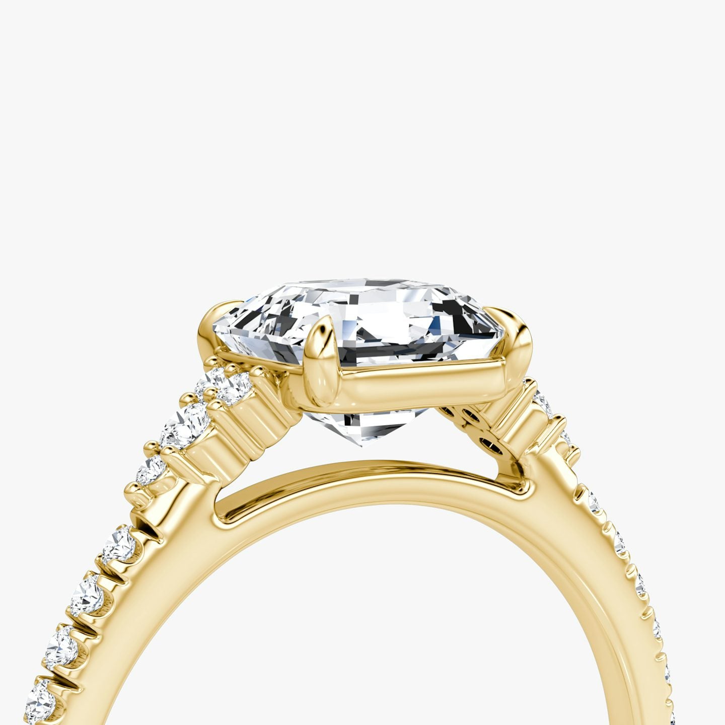 The Side Cluster Cathedral Asscher Engagement Ring