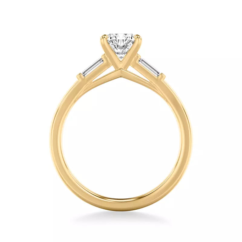 Classic 3-Stone Engagement Cushion Ring