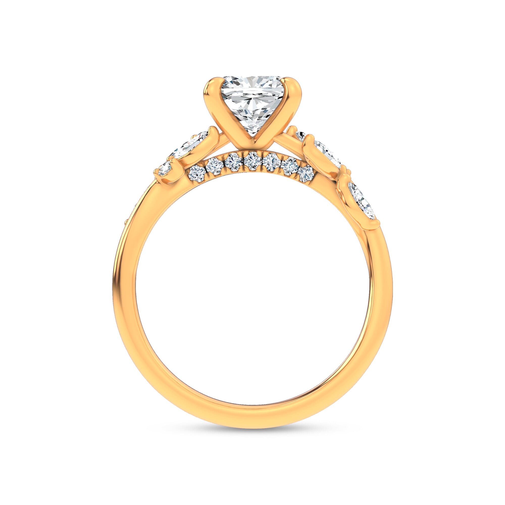 Nature-Inspired Engagement Cushion Ring