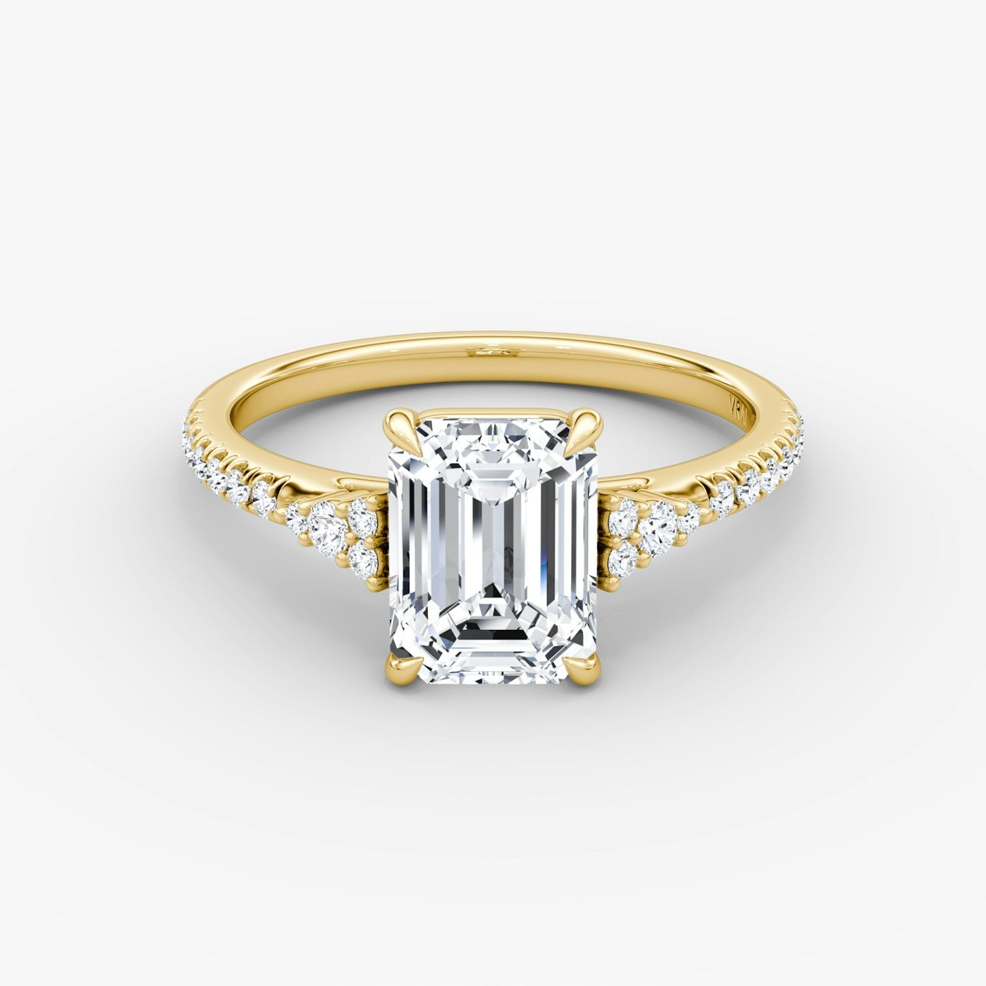 The Side Cluster Cathedral Emerald Engagement Ring