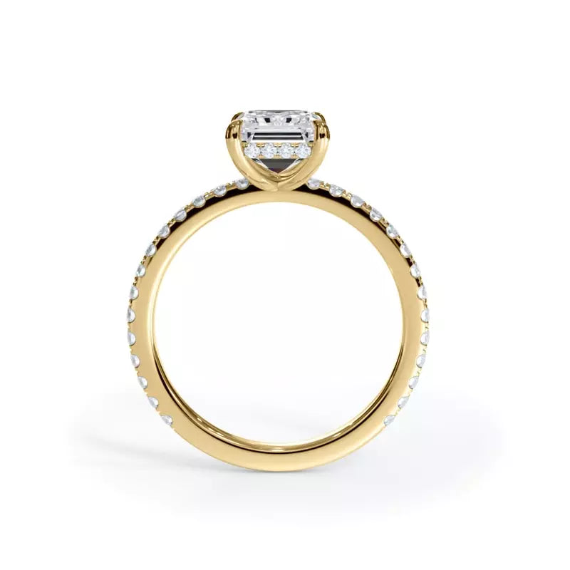 Pavé Hidden Halo Emerald Engagement Ring