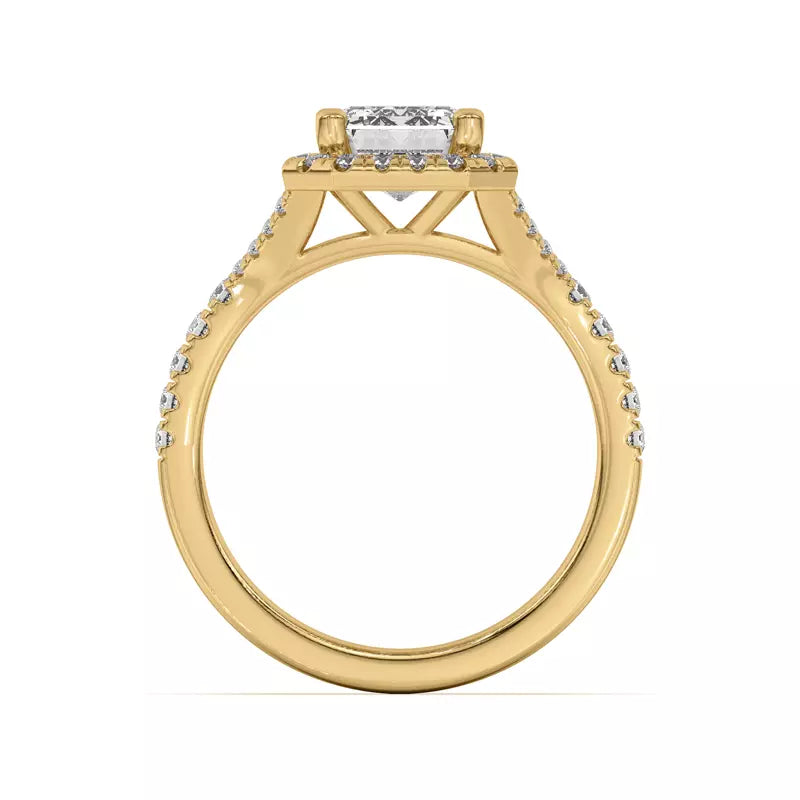 Timeless Halo Emerald Engagement Ring