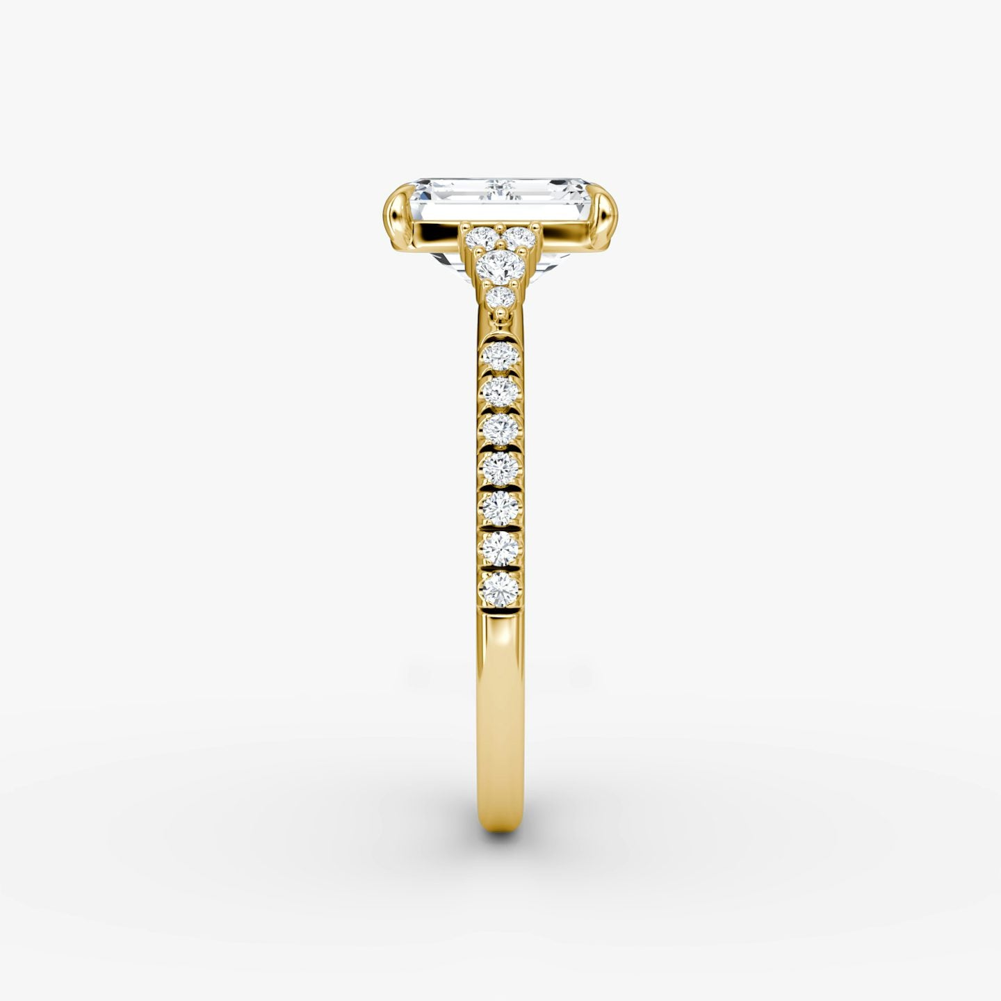 The Side Cluster Cathedral Emerald Engagement Ring