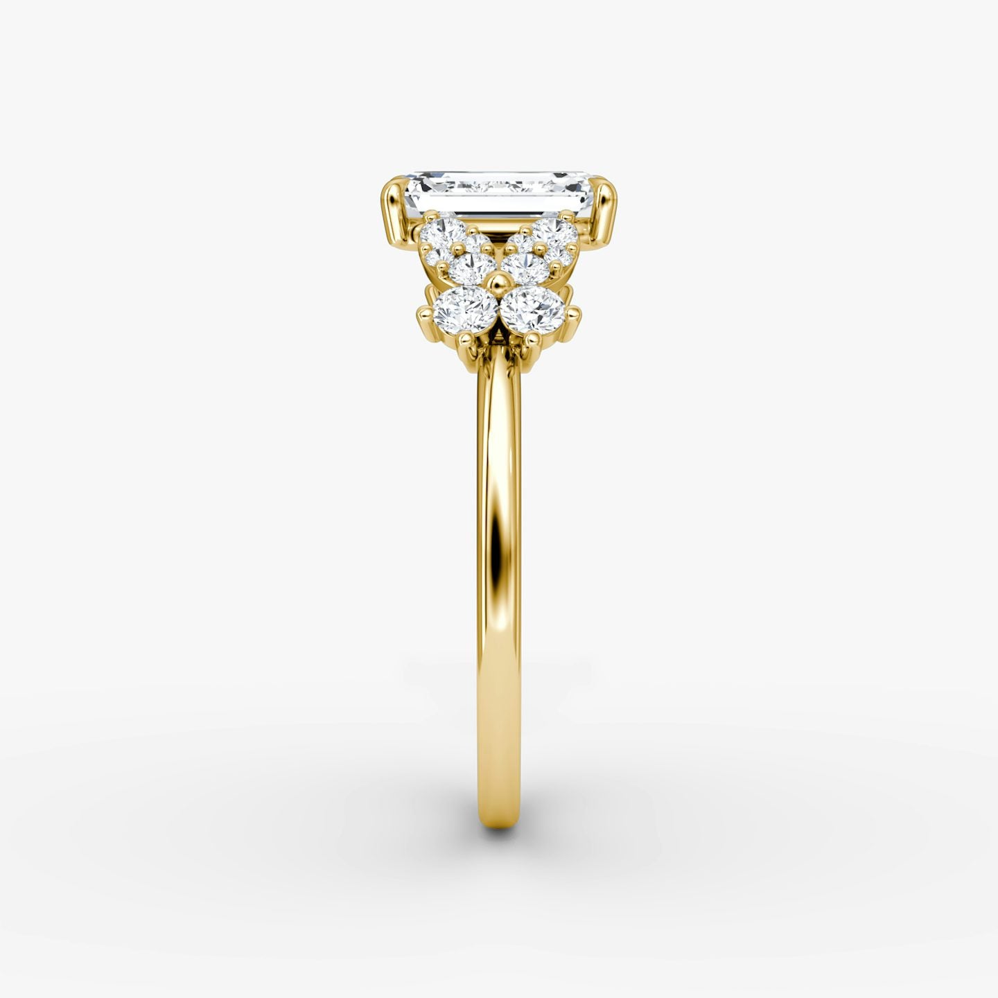 The Signature Floral Emerald Gold Engagement Ring