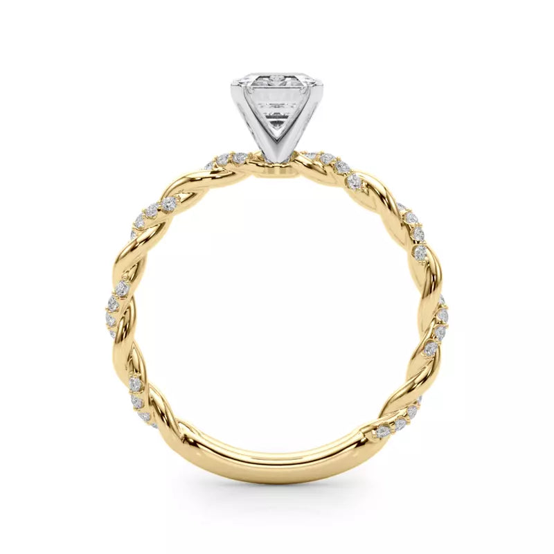 lab Diamond Emerald Twist Engagement Ring