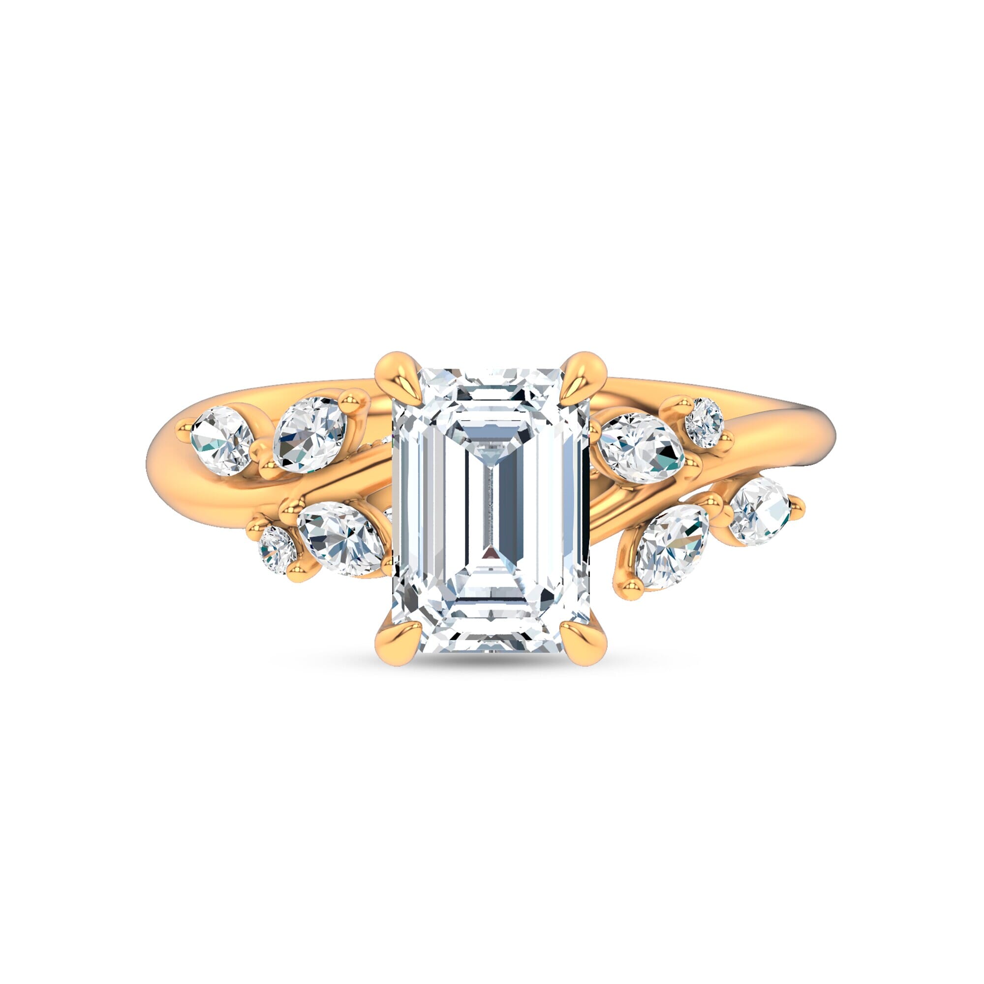 Nature-Inspired Engagement Emerald Ring