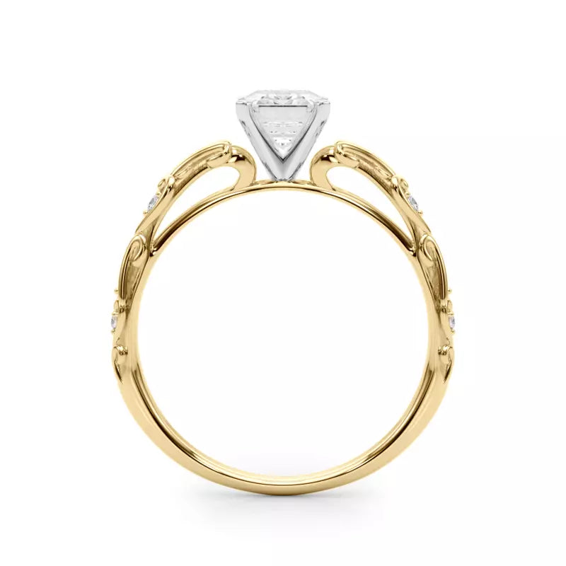 Vintage Inspired Emerald Engagement Ring