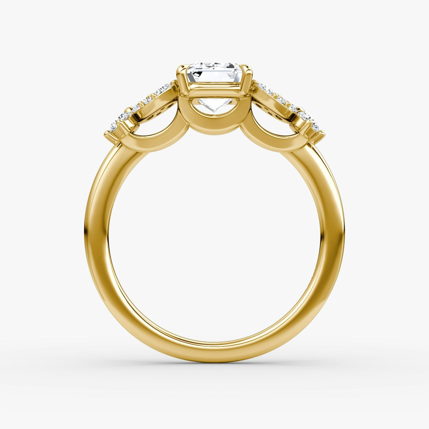 The Signature Floral Emerald Gold Engagement Ring