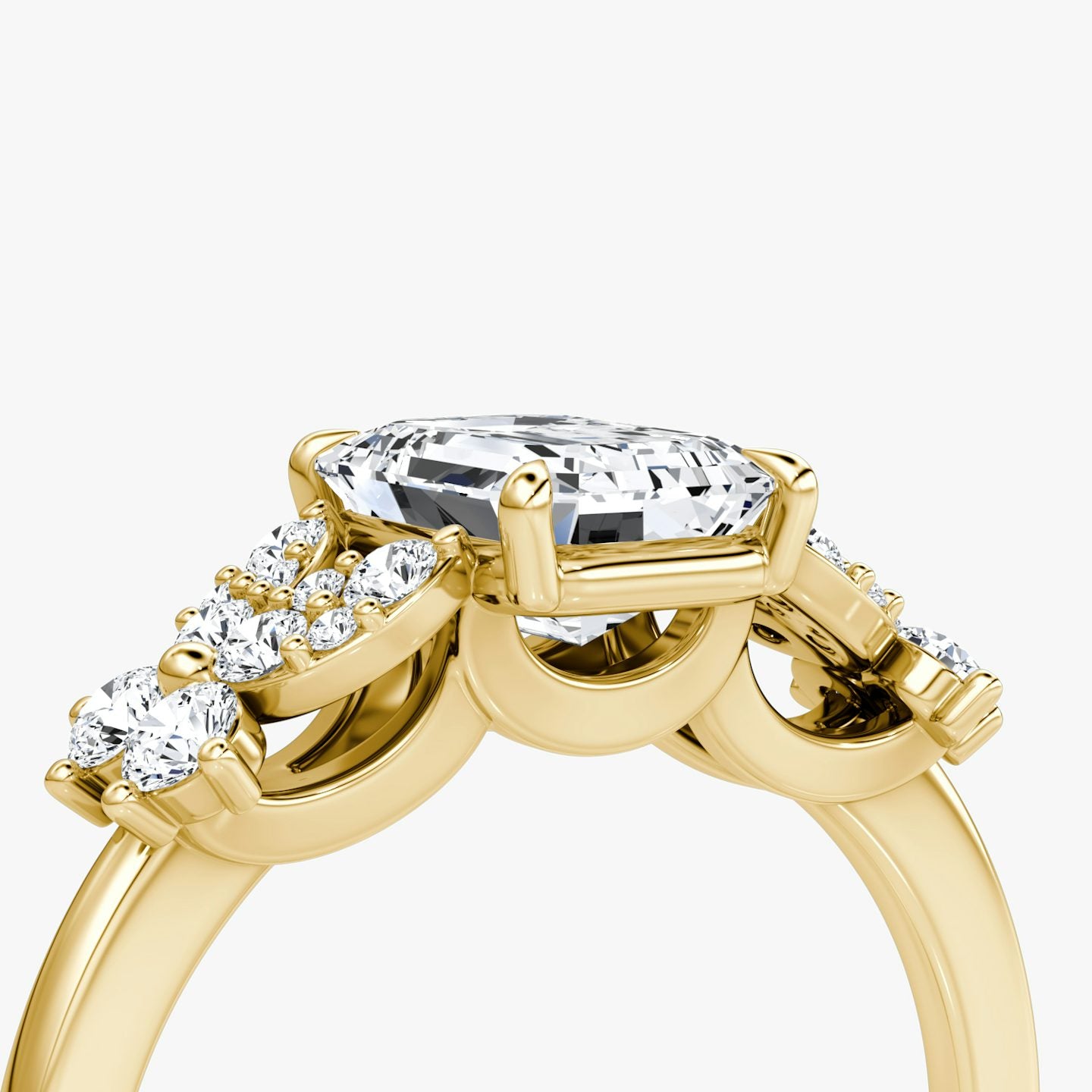 The Signature Floral Emerald Gold Engagement Ring