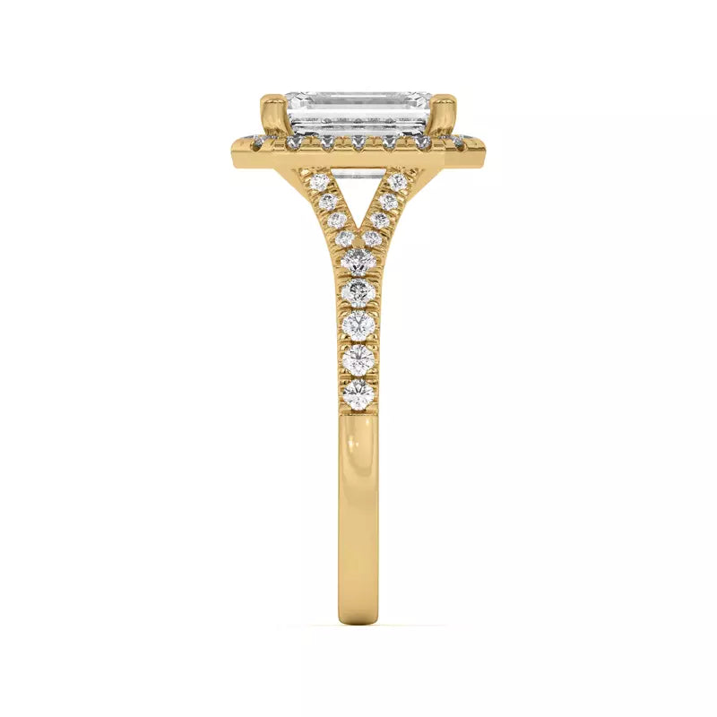 Timeless Halo Emerald Engagement Ring