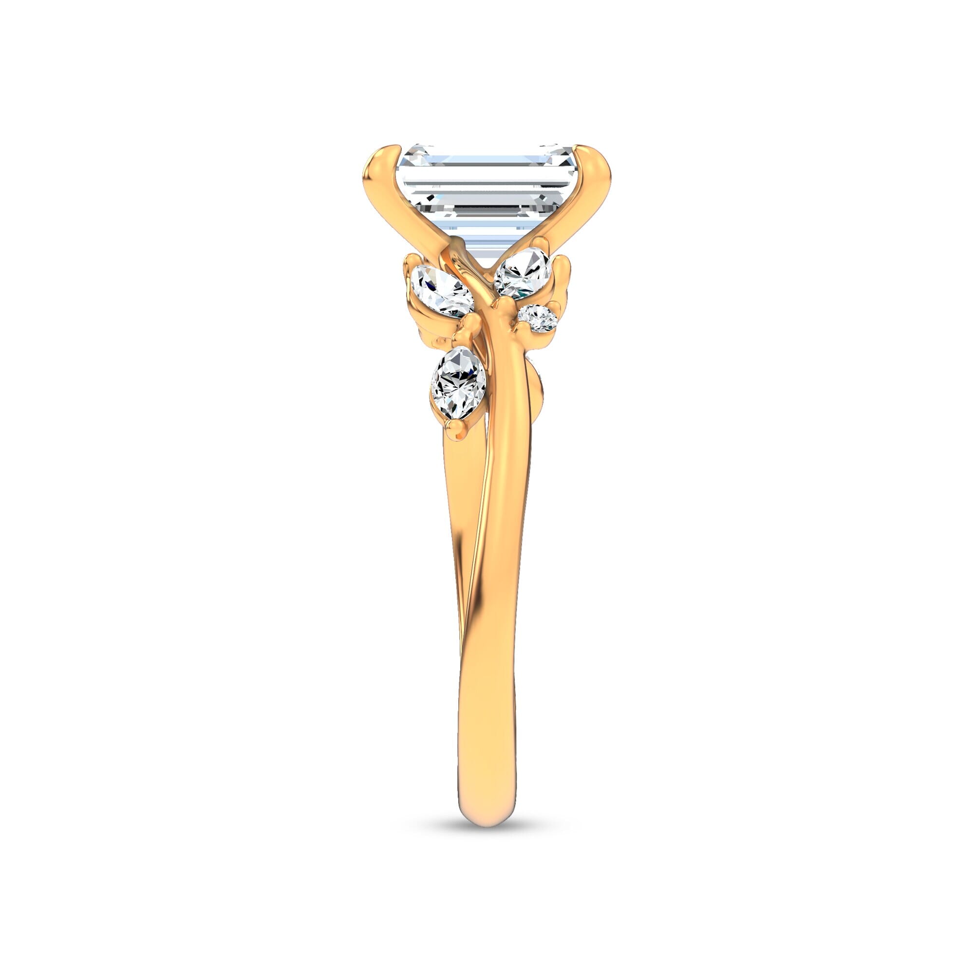 Nature-Inspired Engagement Emerald Ring