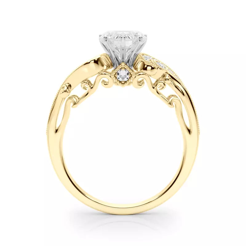 Vintage Inspired Heart Engagement Ring